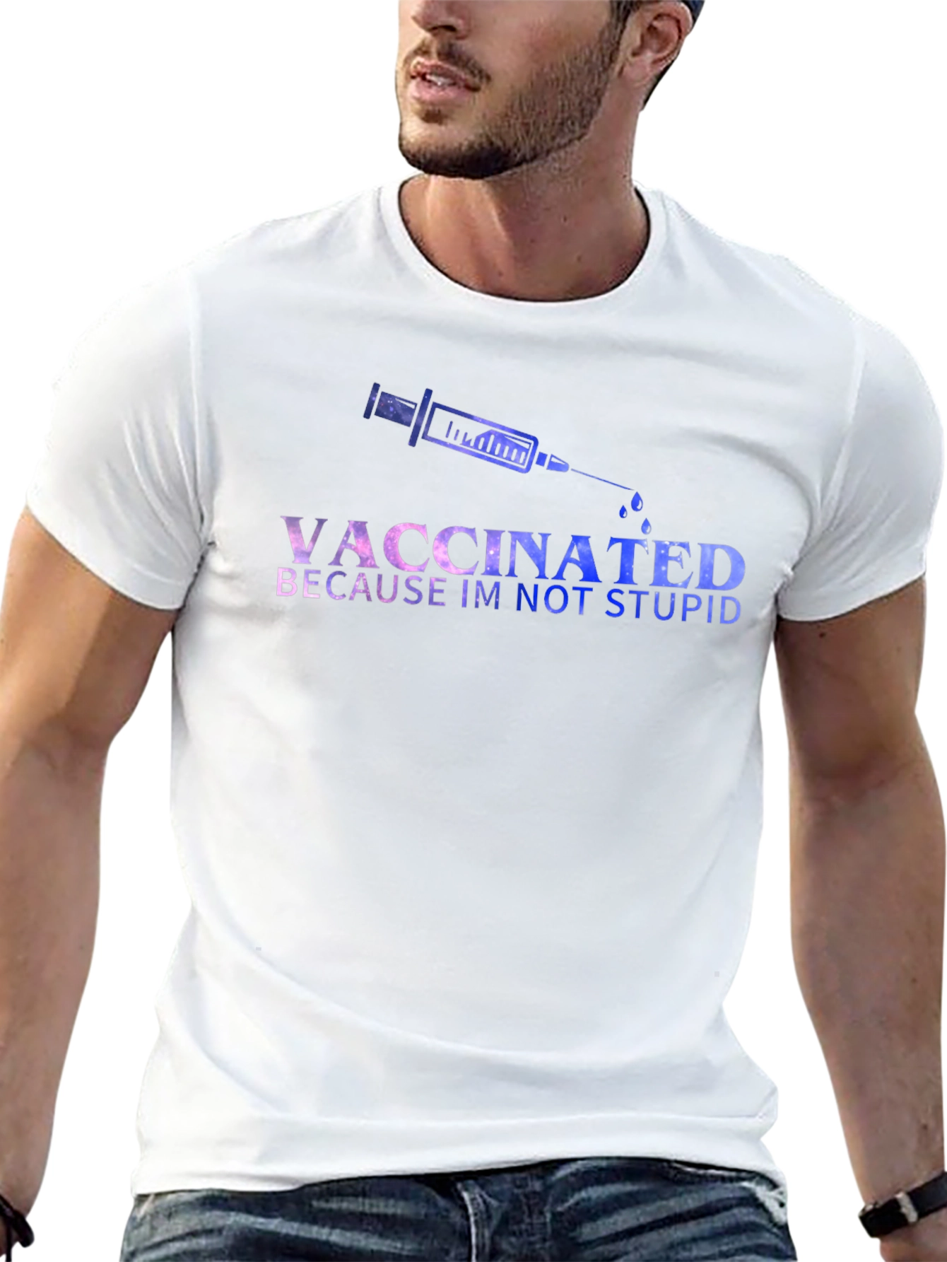 Vaccinated Tee: Im Not Stupid Graphic Novelty T-Shirt