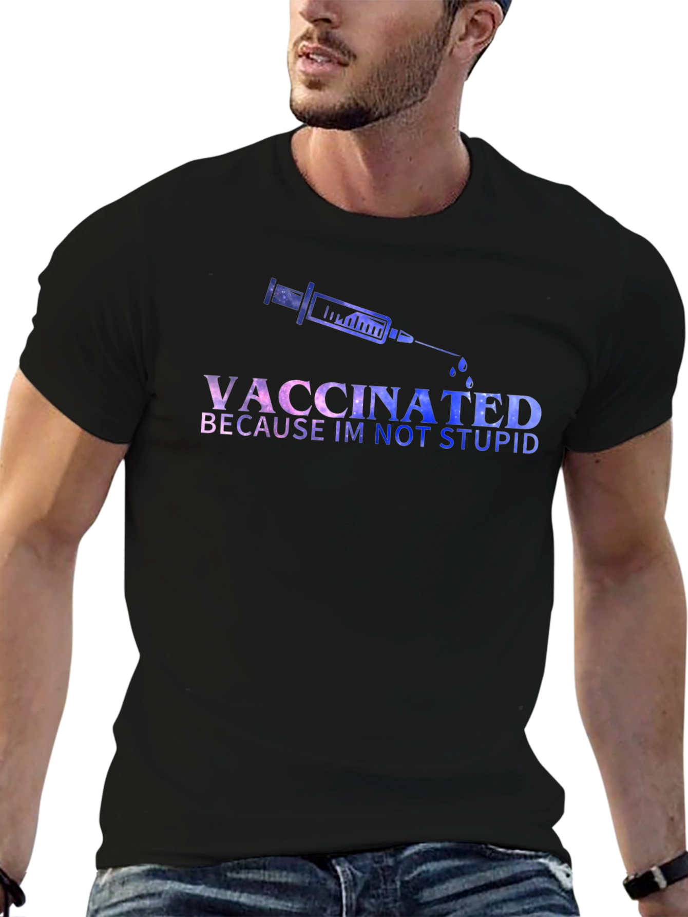 Vaccinated Tee: Im Not Stupid Graphic Novelty T-Shirt