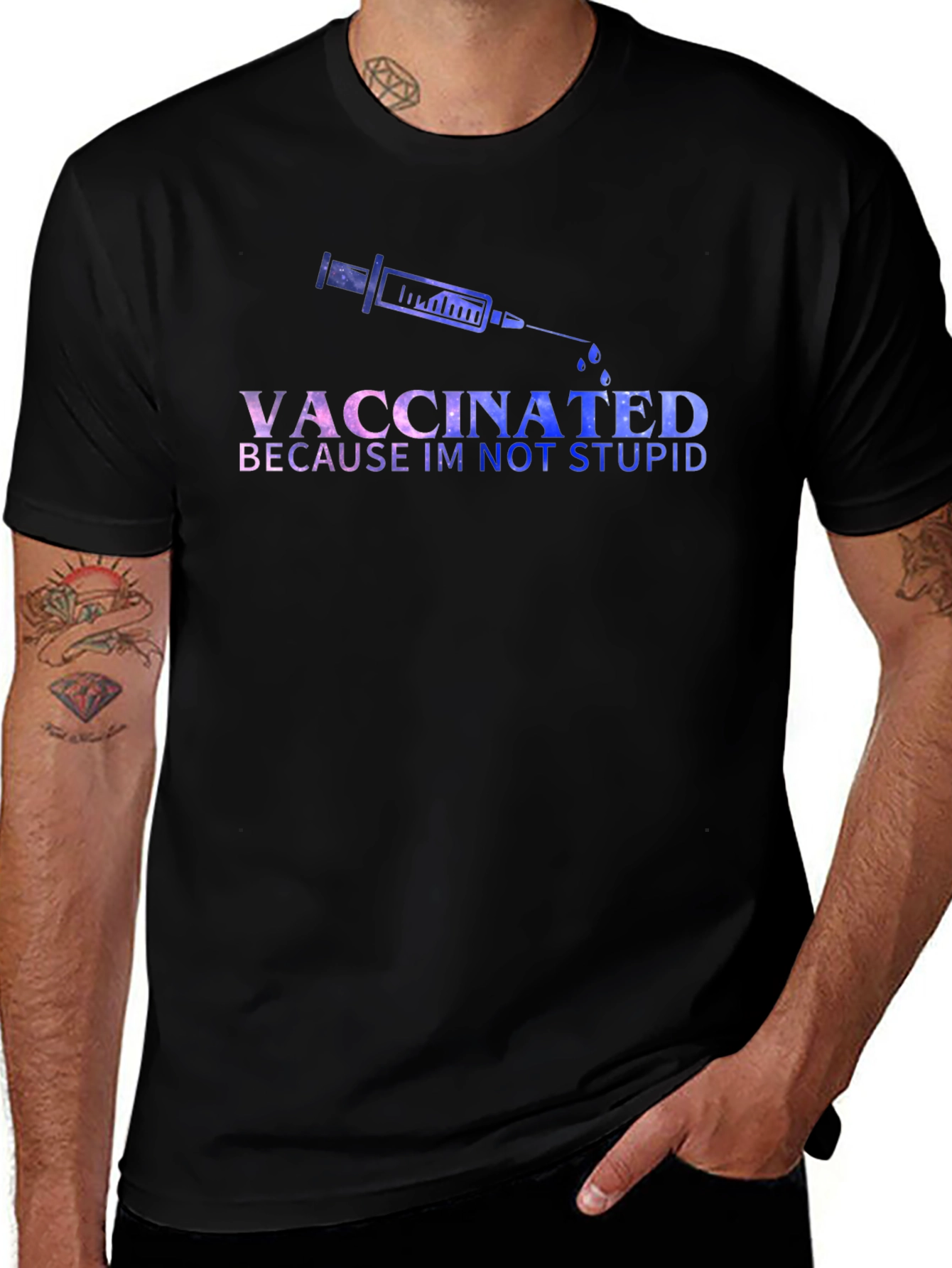 Vaccinated Tee: Im Not Stupid Graphic Novelty T-Shirt