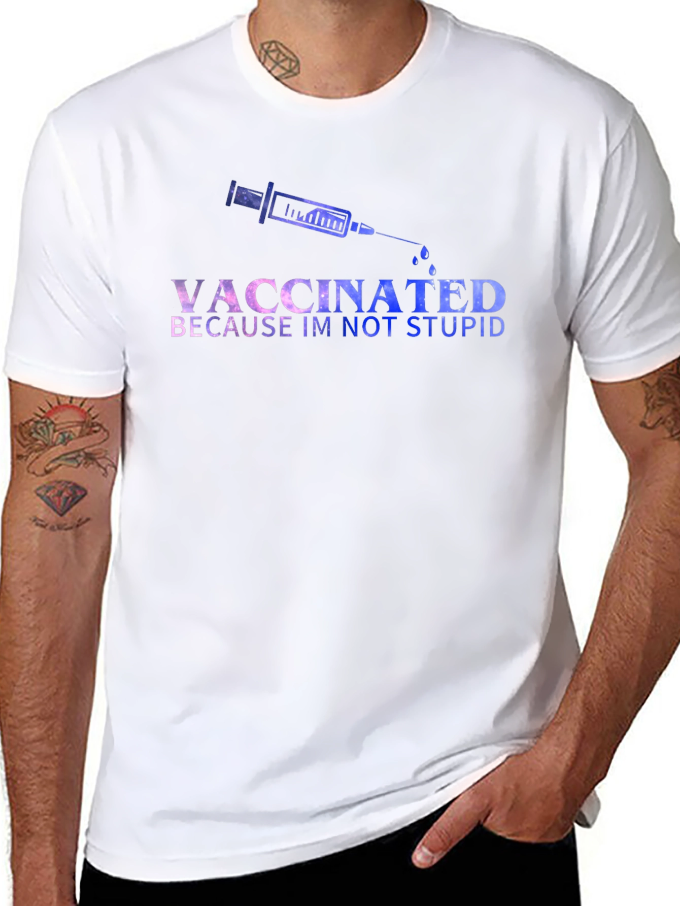 Vaccinated Tee: Im Not Stupid Graphic Novelty T-Shirt