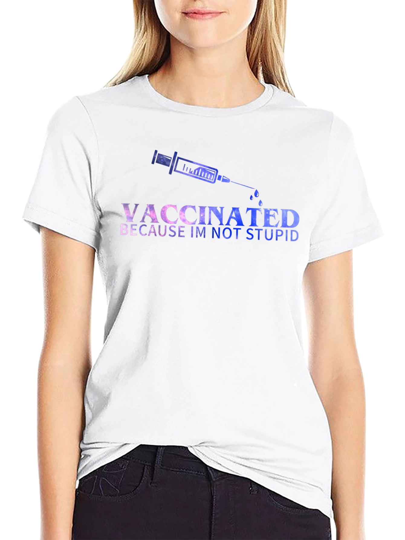 Vaccinated Tee: Im Not Stupid Graphic Novelty T-Shirt