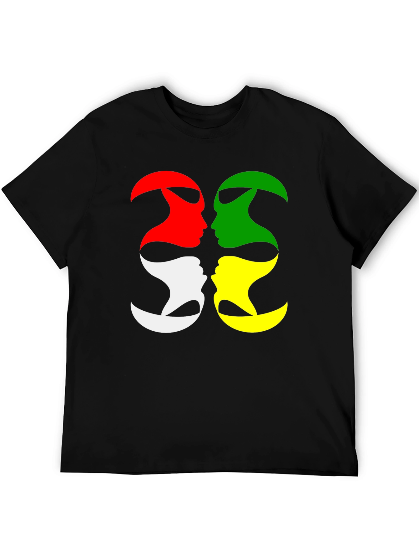 Abstract Face Silhouette Graphic T-Shirt