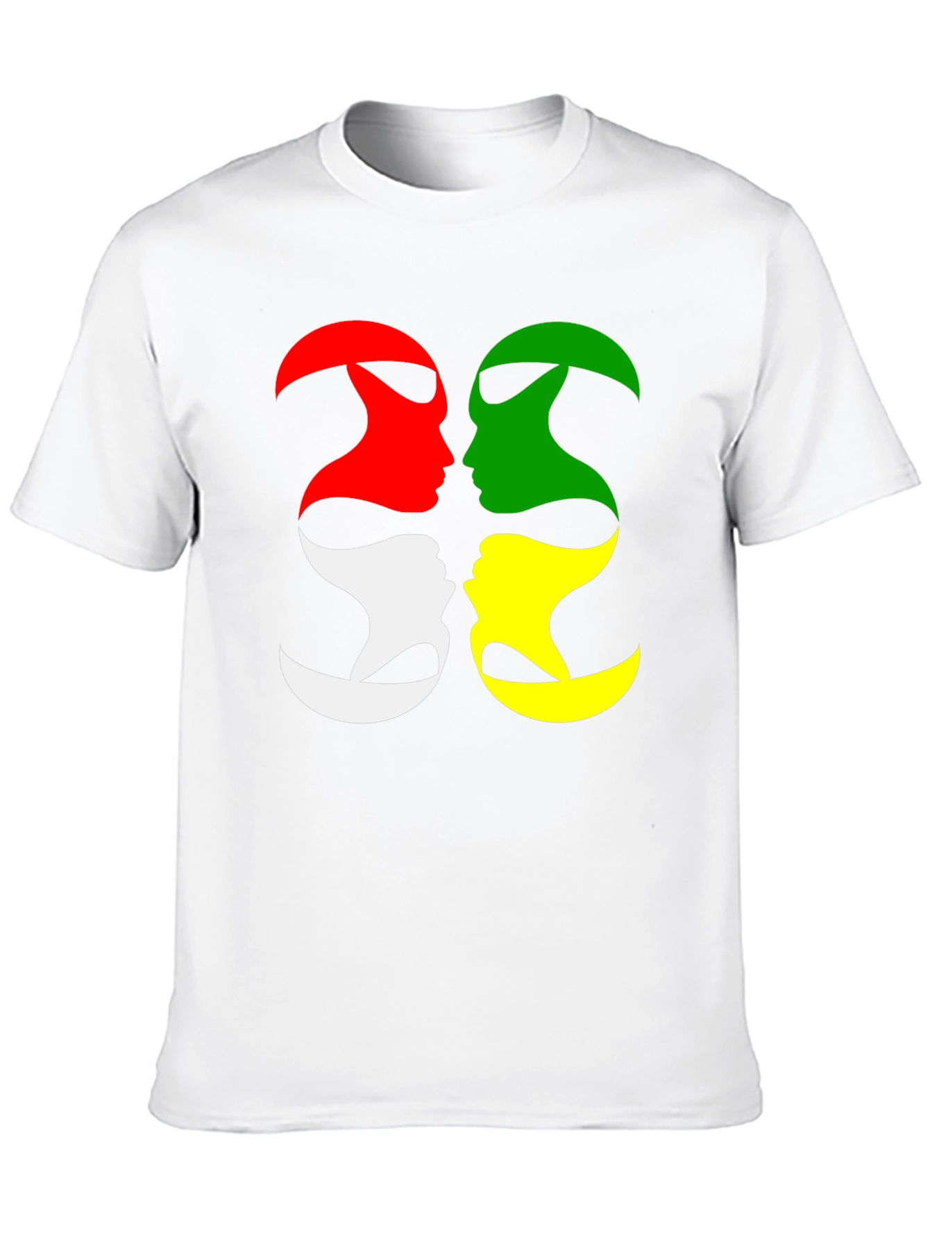 Abstract Face Silhouette Graphic T-Shirt