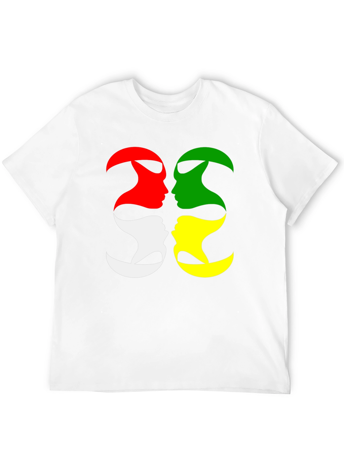 Abstract Face Silhouette Graphic T-Shirt