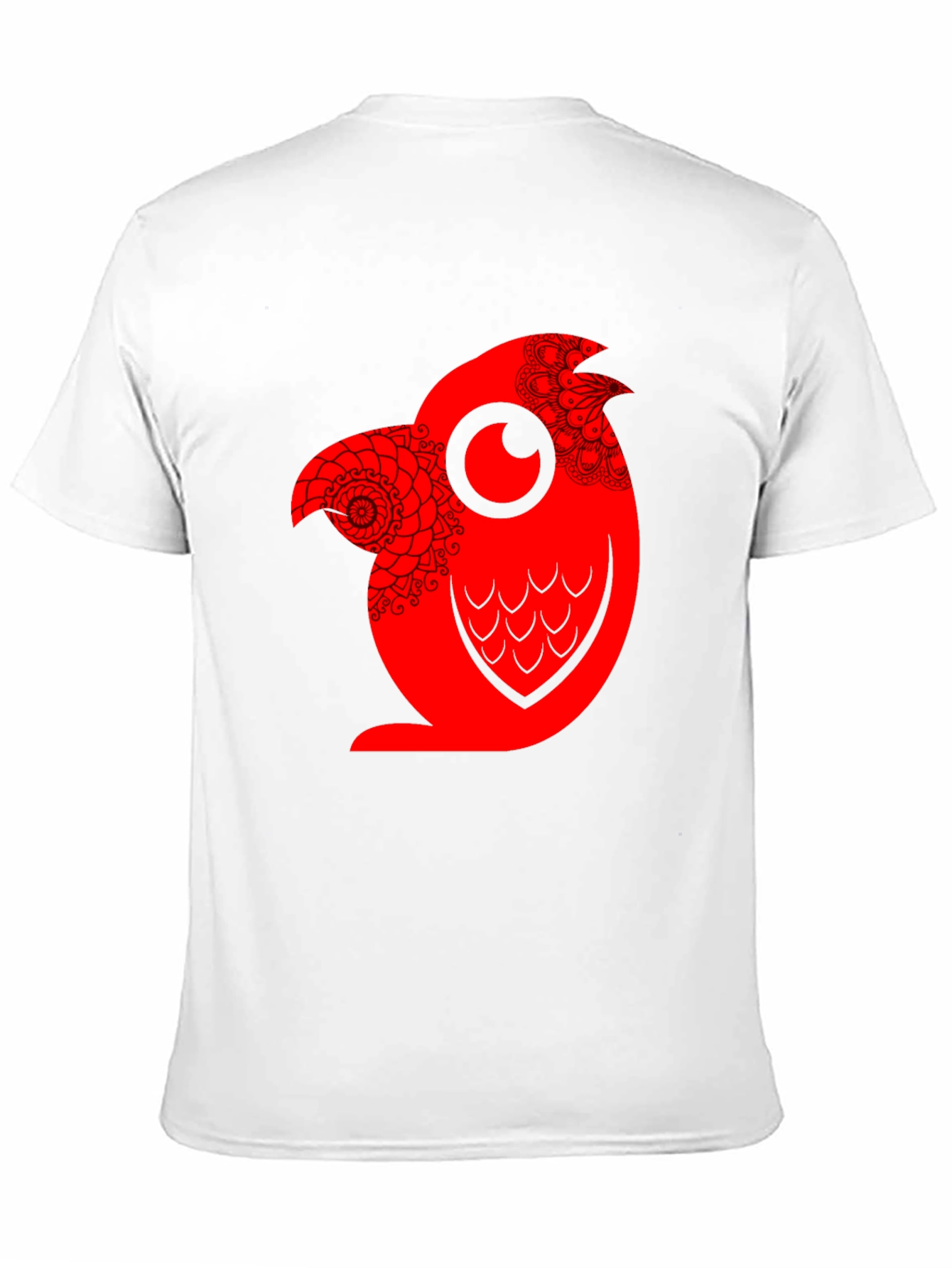 Red Owl Graphic Print Mens Black T-Shirt