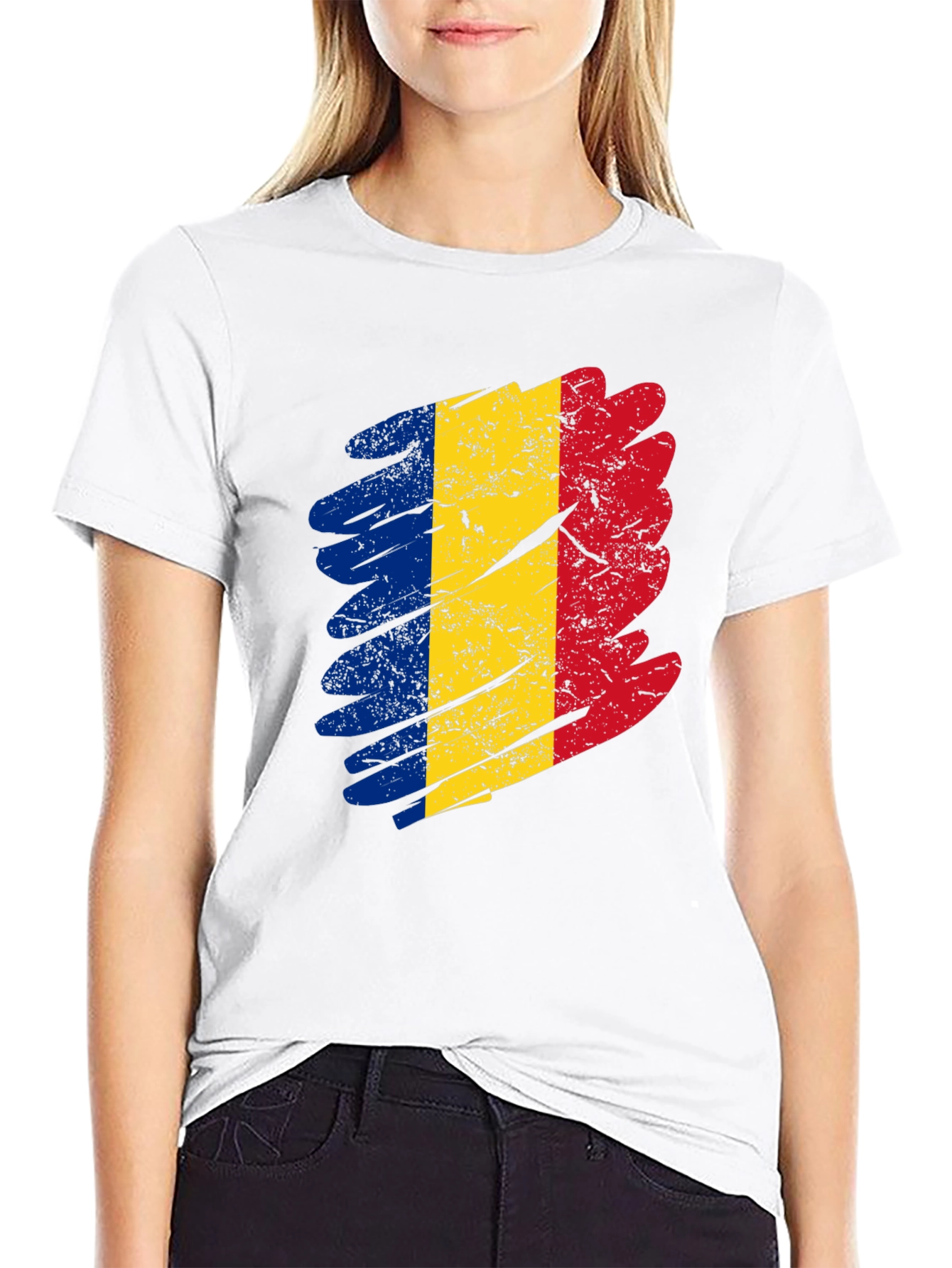 Romania Flag T-Shirt - Distressed Design