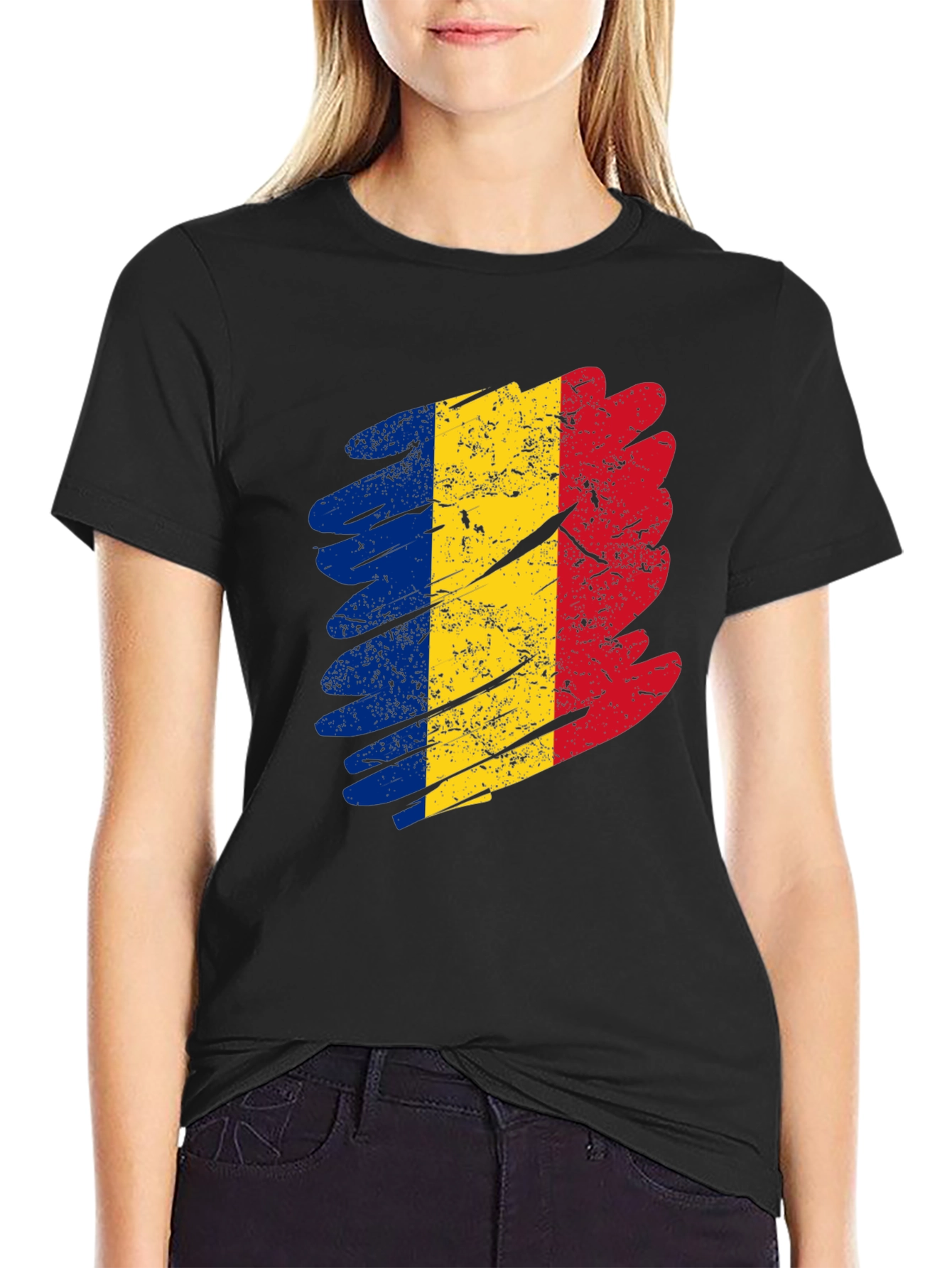 Romania Flag T-Shirt - Distressed Design
