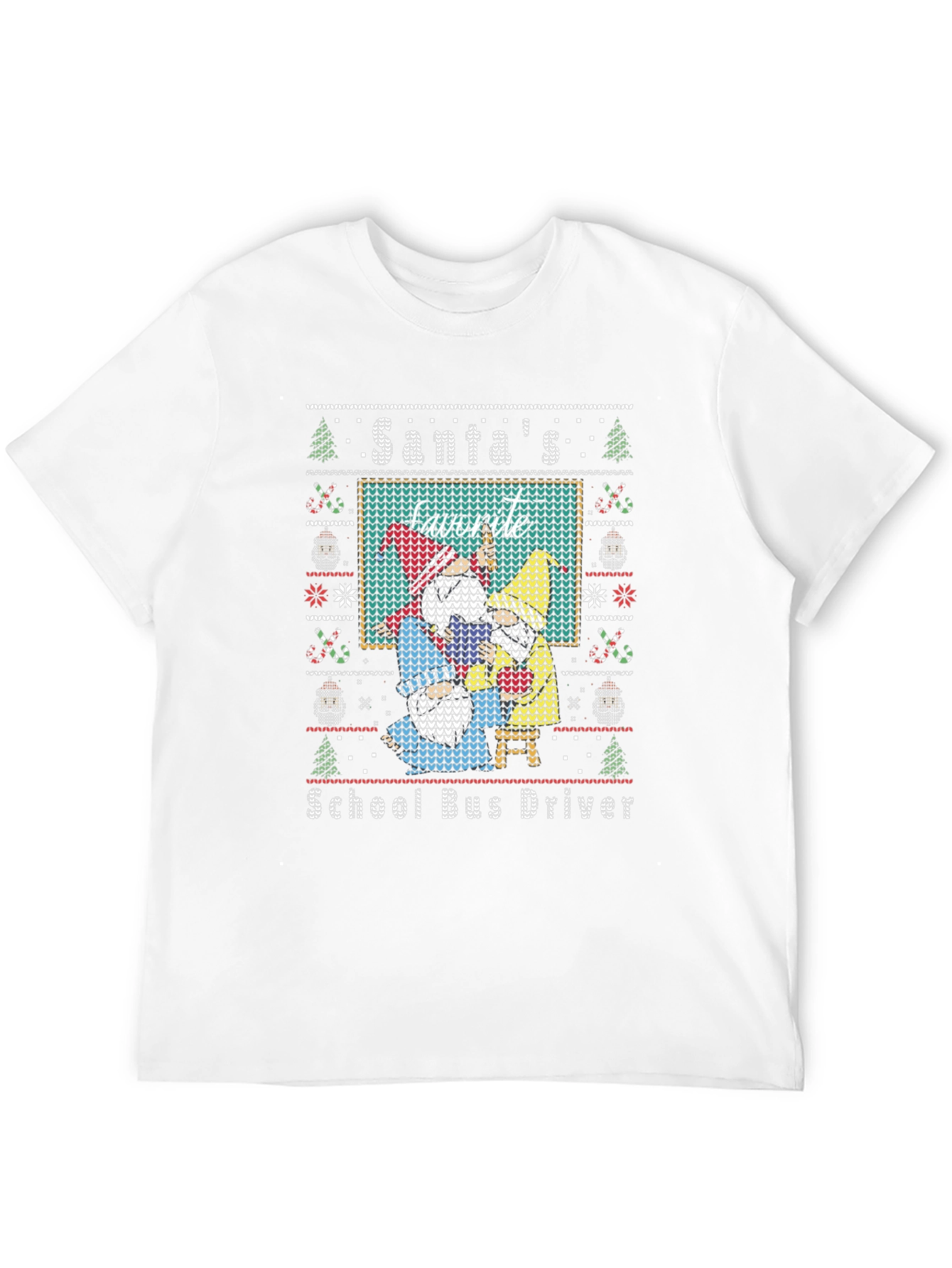 Santas Favorite School Bus Driver Christmas T-Shirt