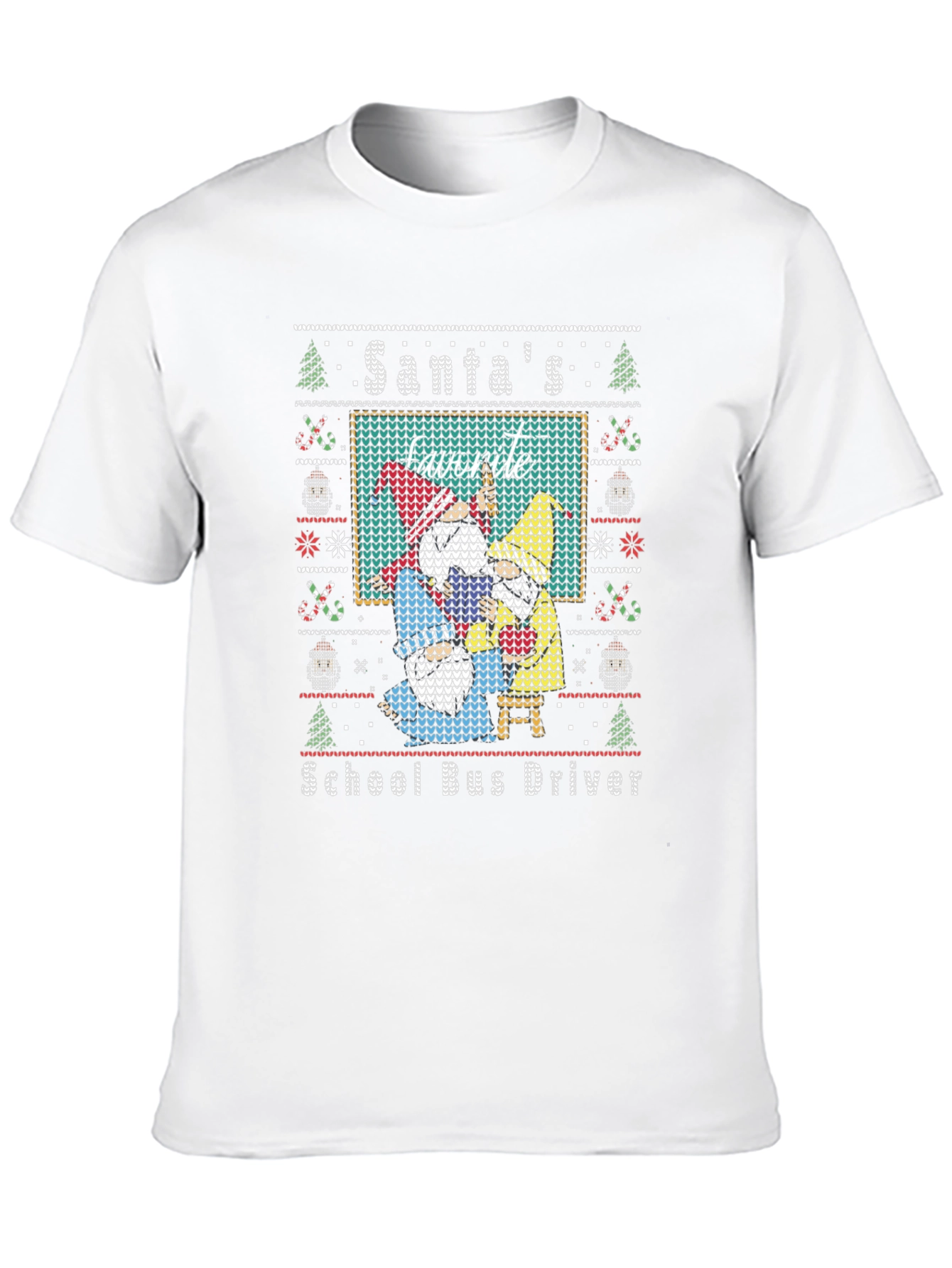 Santas Favorite School Bus Driver Christmas T-Shirt
