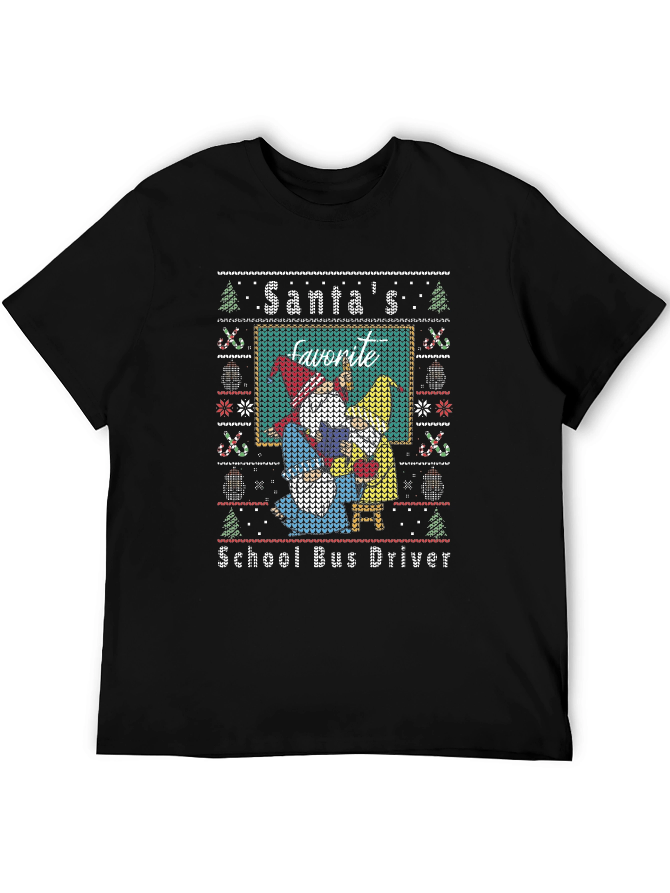 Santas Favorite School Bus Driver Christmas T-Shirt