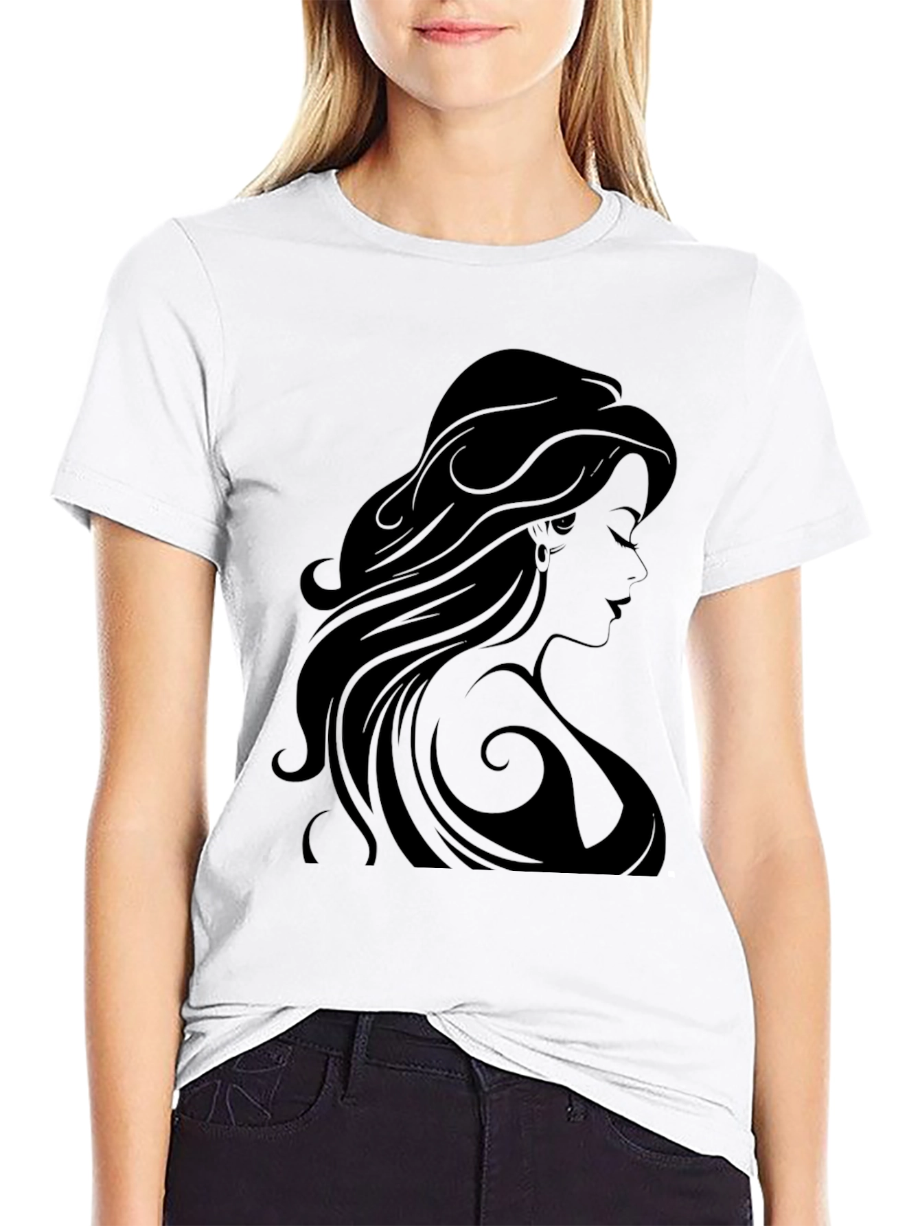 Silhouette Woman Black Graphic Tee