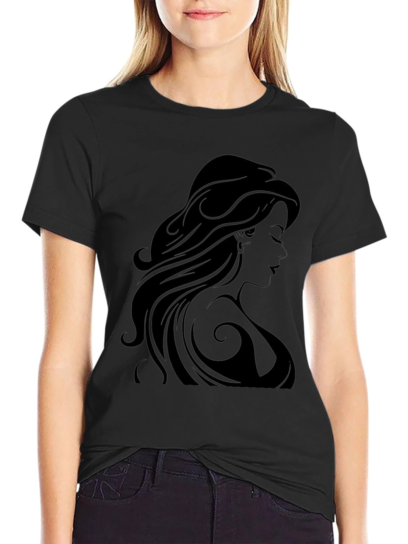 Silhouette Woman Black Graphic Tee