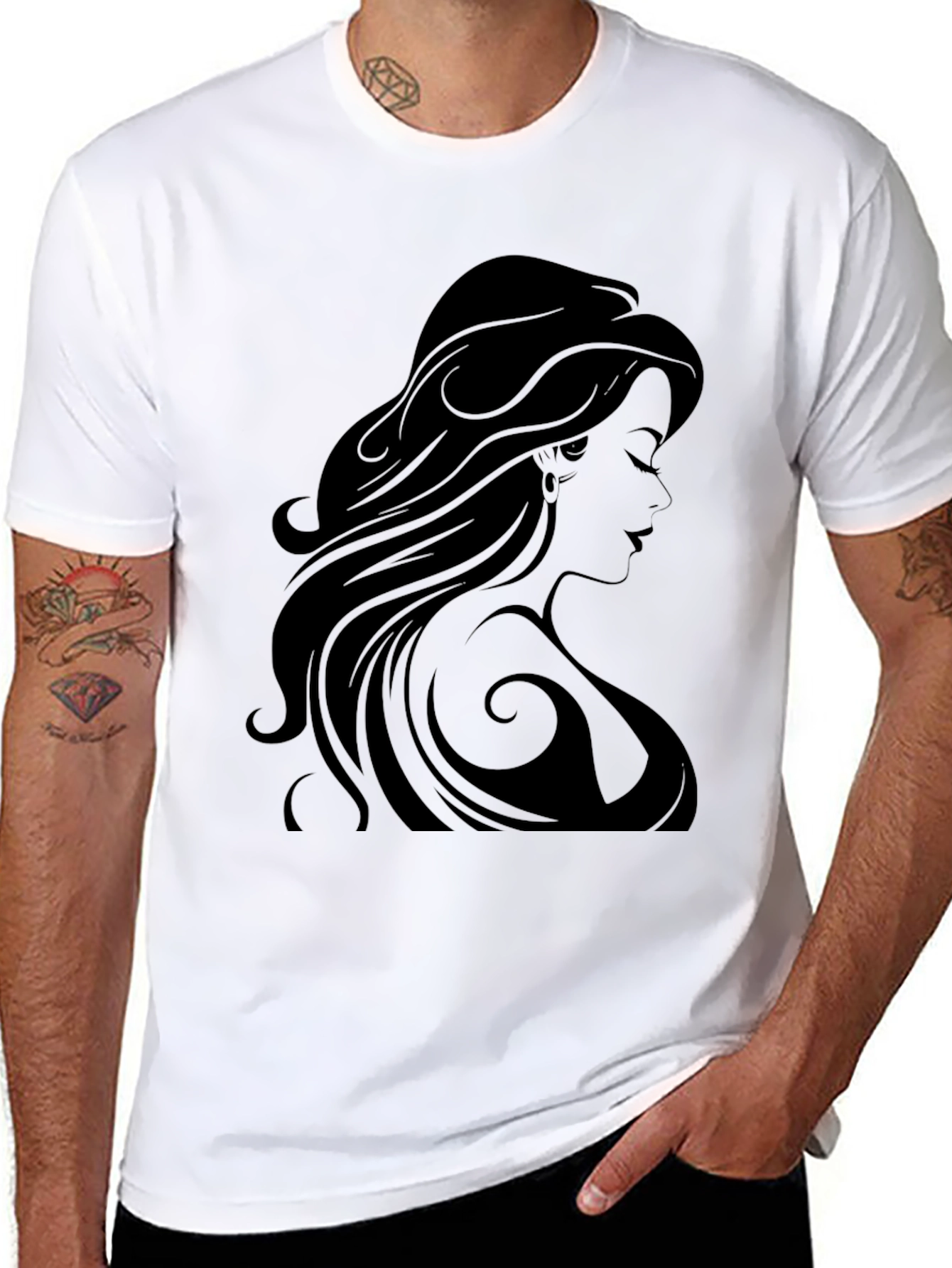 Silhouette Woman Black Graphic Tee