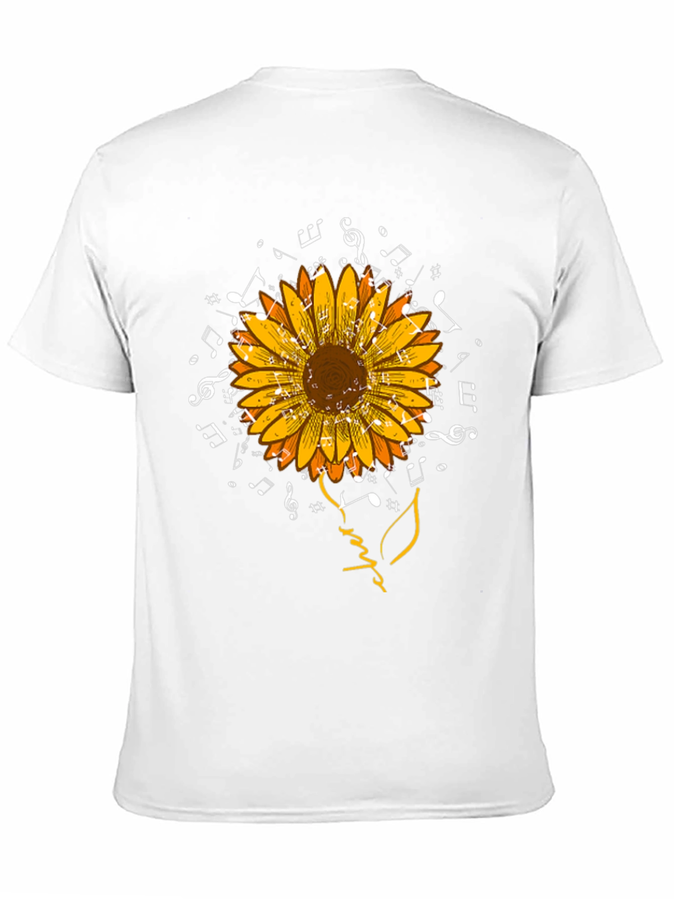 Sunflower Music Notes Graphic T-Shirt