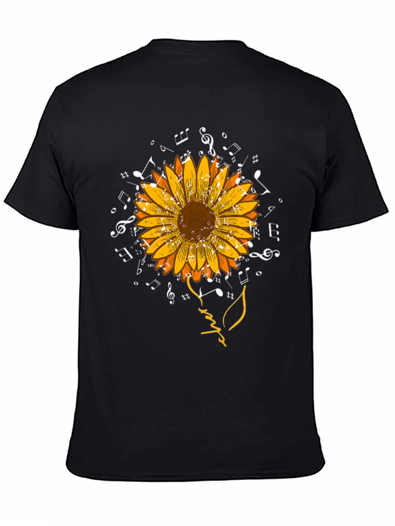 Sunflower Music Notes Graphic T-Shirt