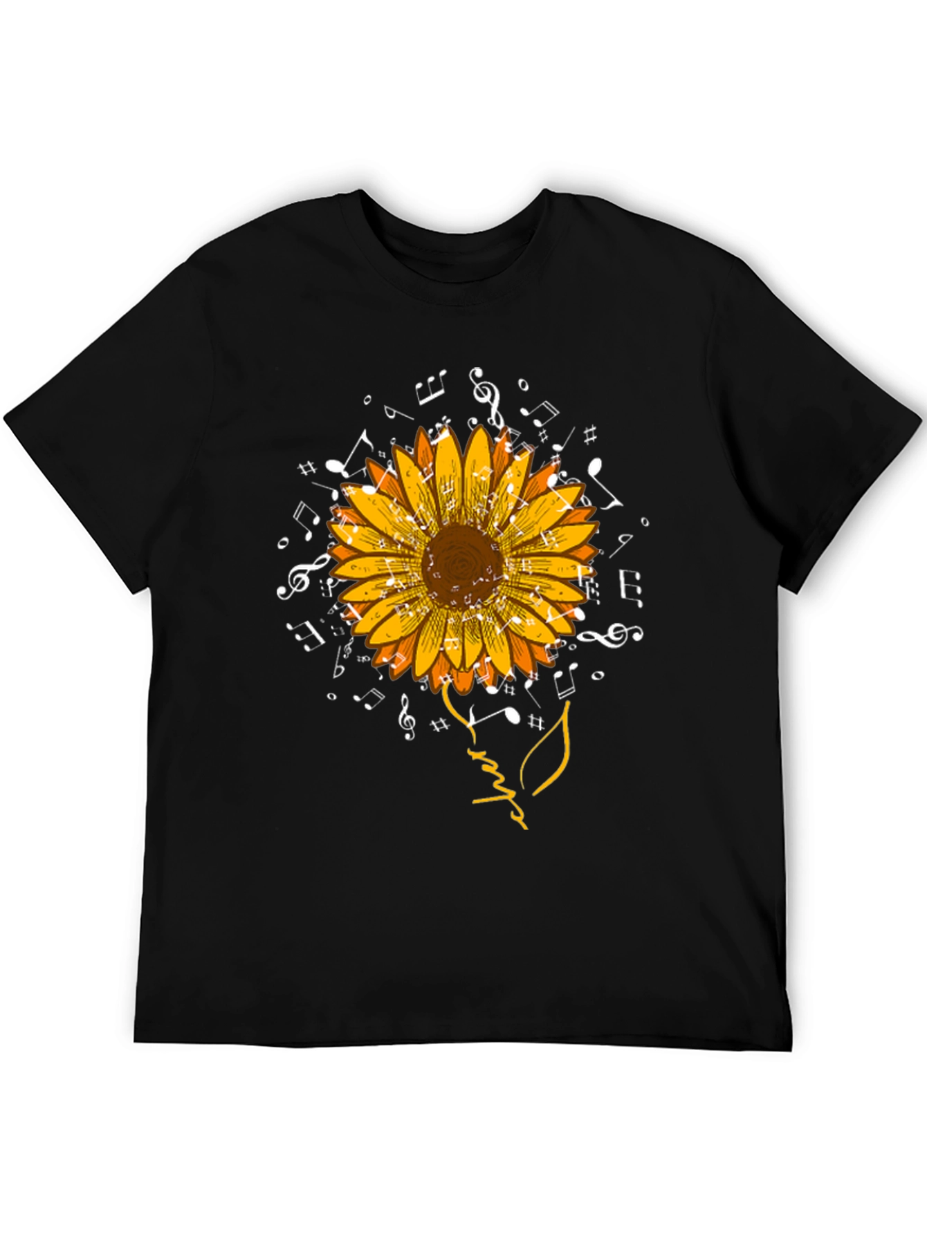 Sunflower Music Notes Graphic T-Shirt