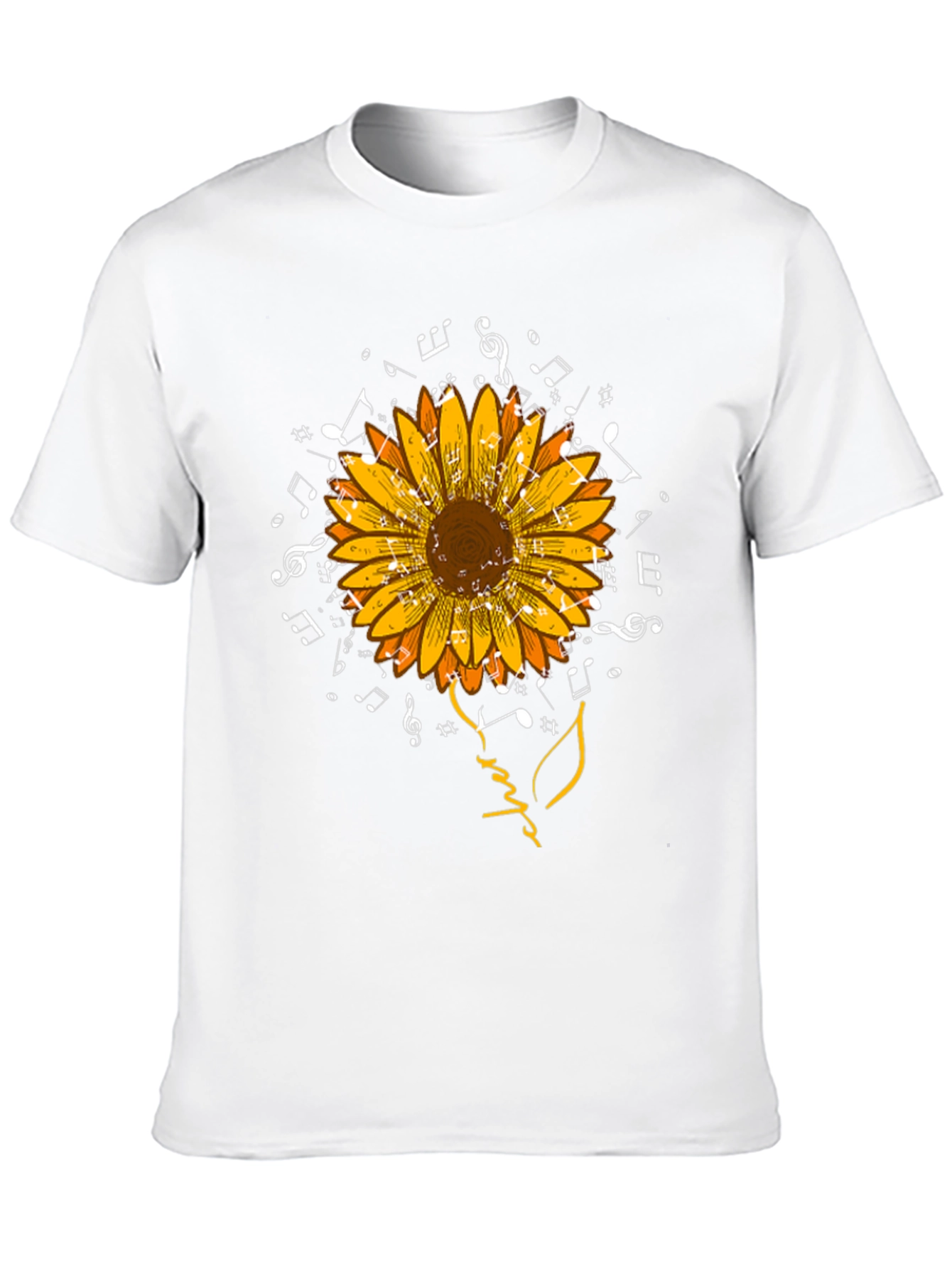 Sunflower Music Notes Graphic T-Shirt