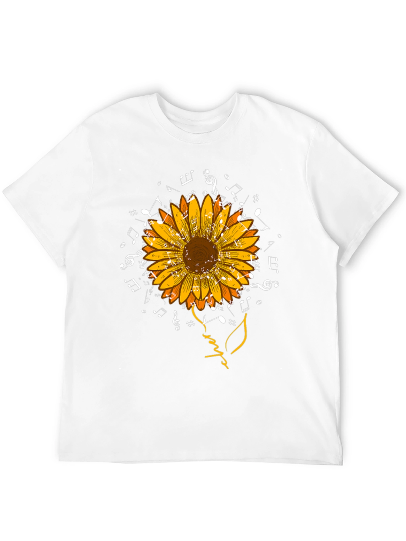 Sunflower Music Notes Graphic T-Shirt