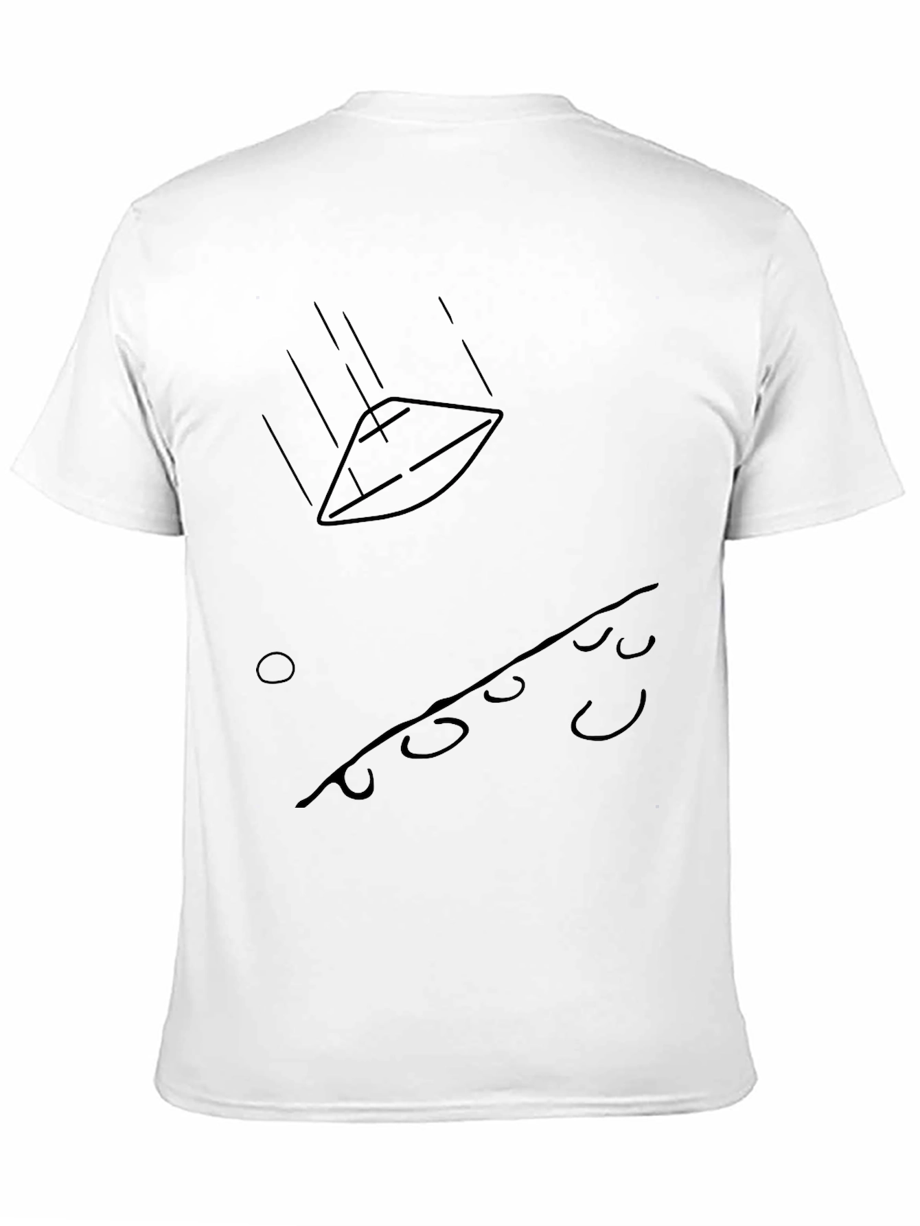 Abstract Falling Object Graphic Tee - Black