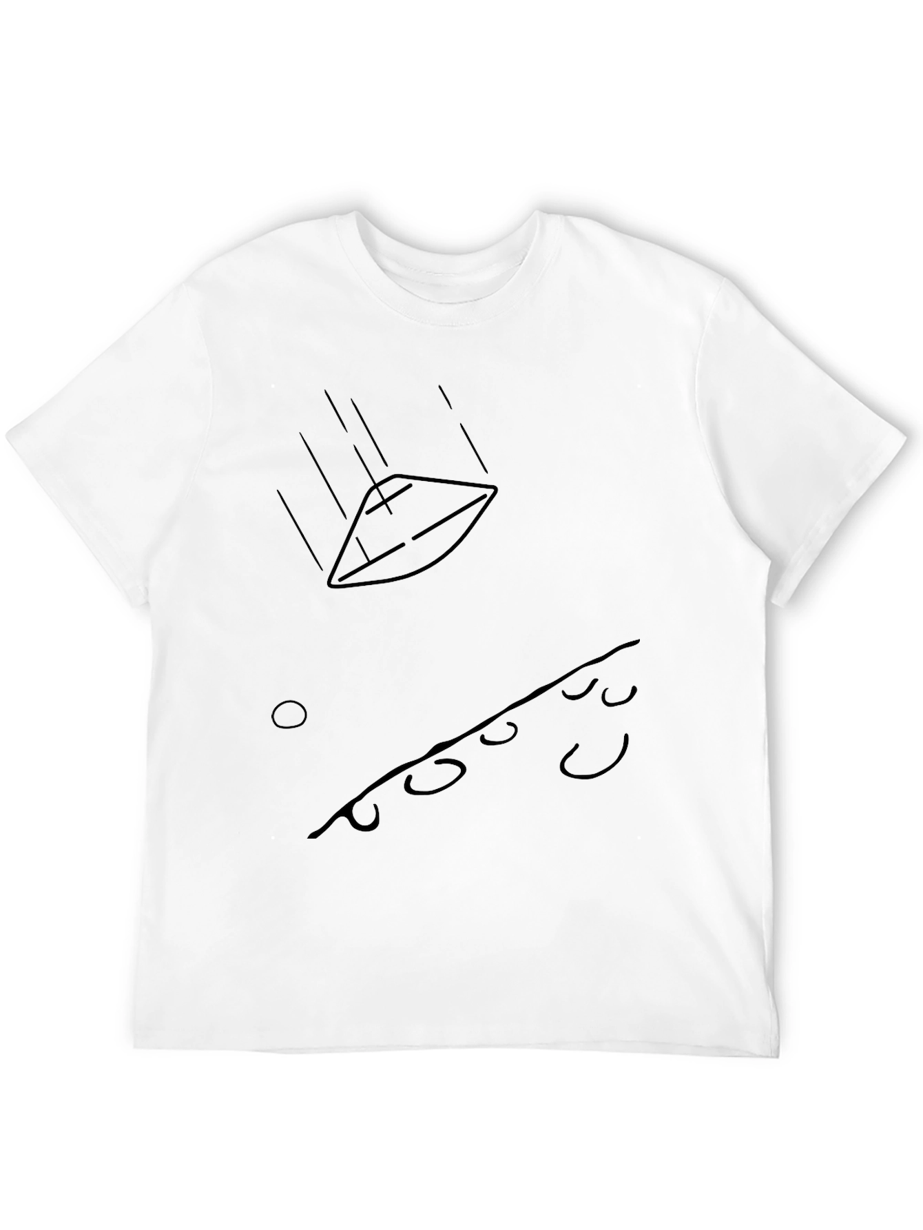 Abstract Falling Object Graphic Tee - Black