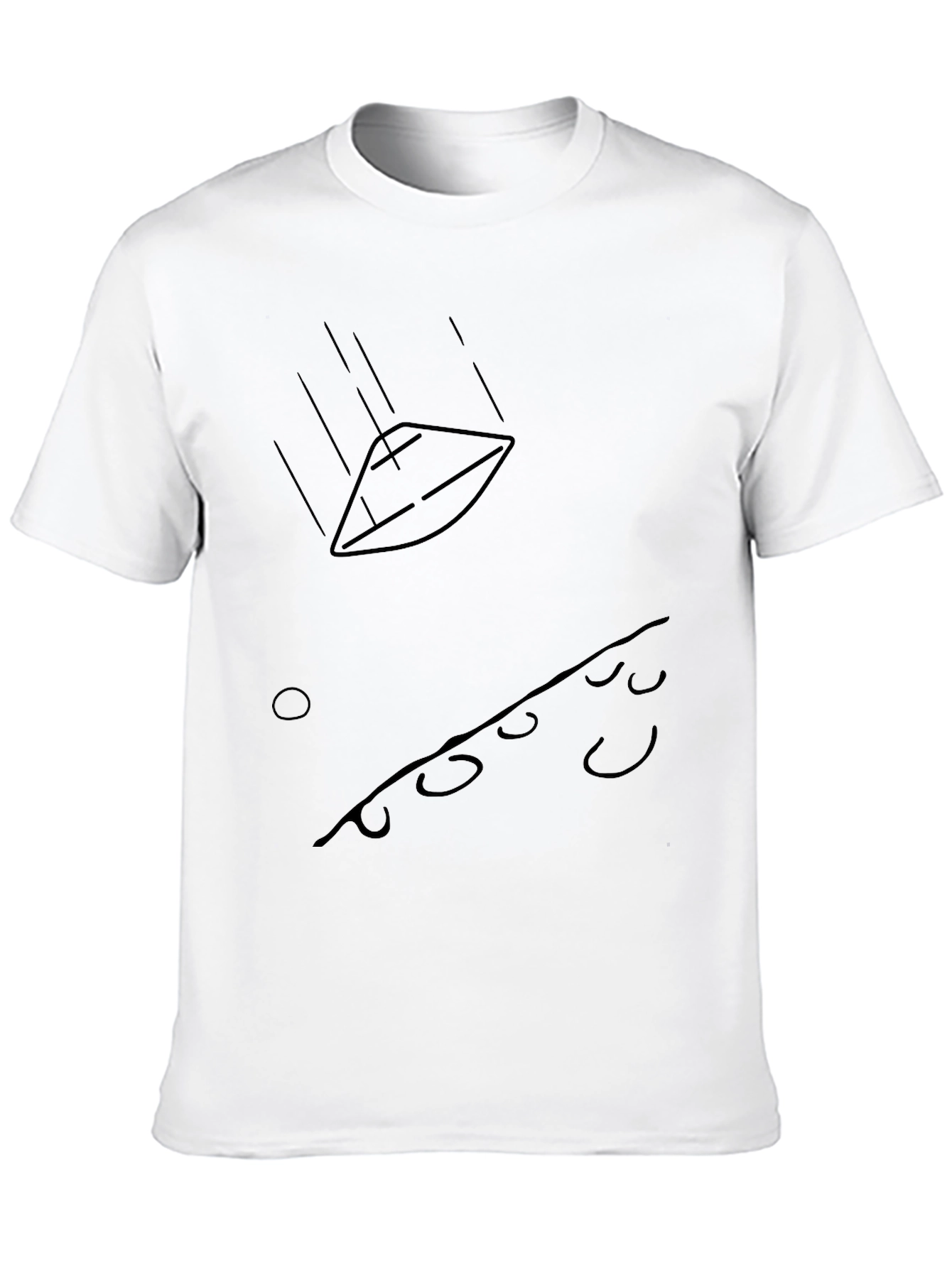 Abstract Falling Object Graphic Tee - Black