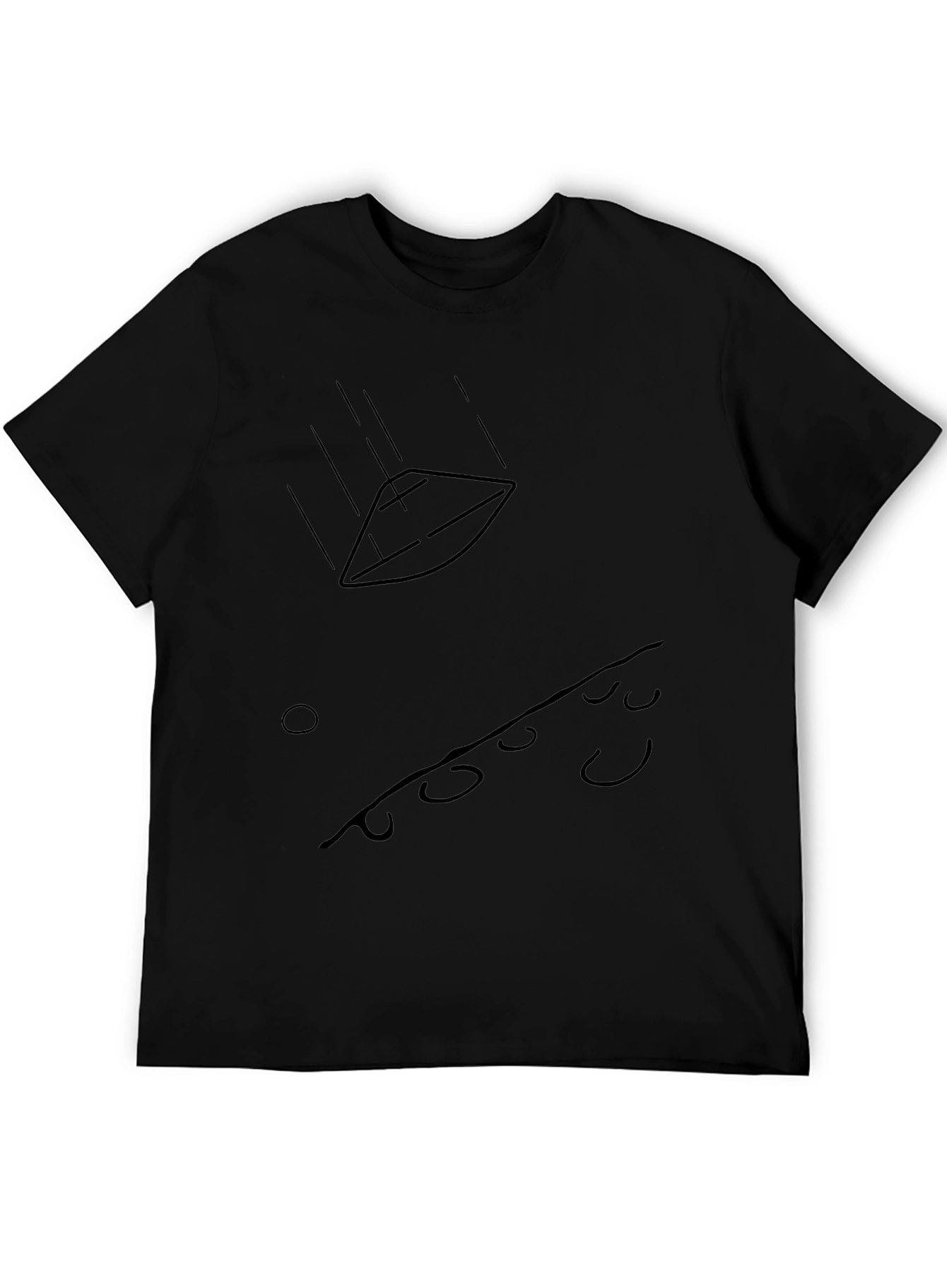 Abstract Falling Object Graphic Tee - Black