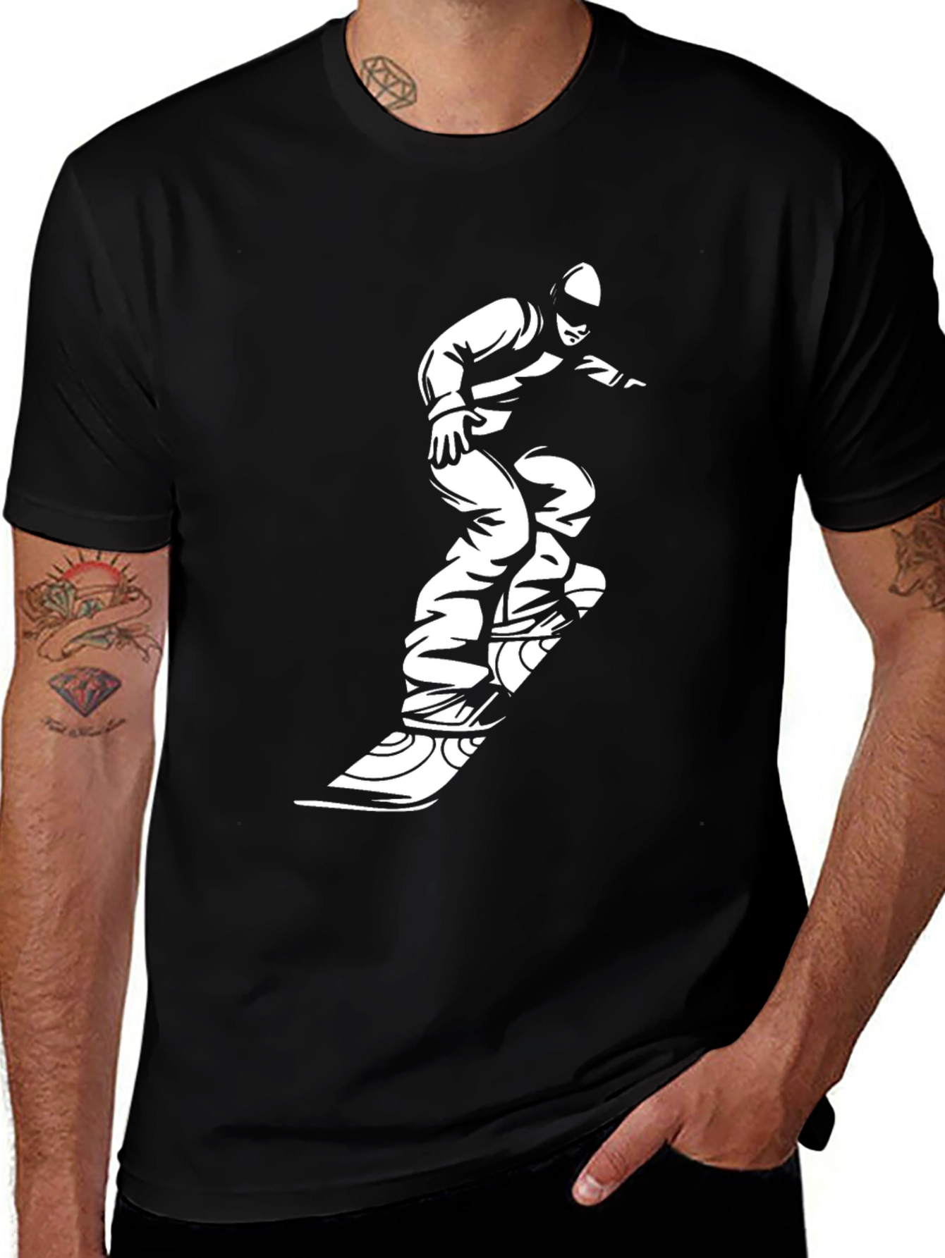 Black Snowboard Graphic Tee