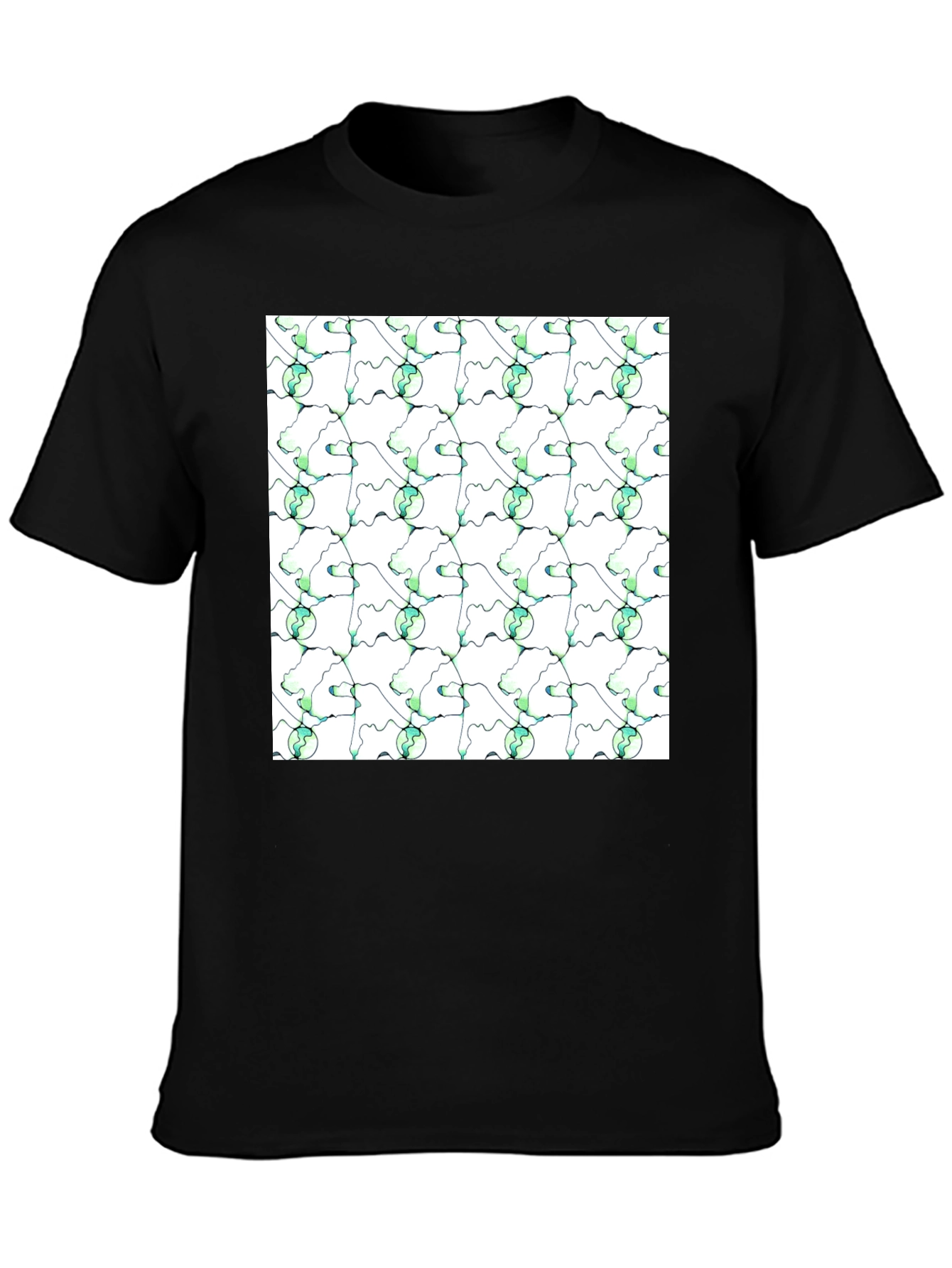 Abstract Green Planet Pattern T-Shirt