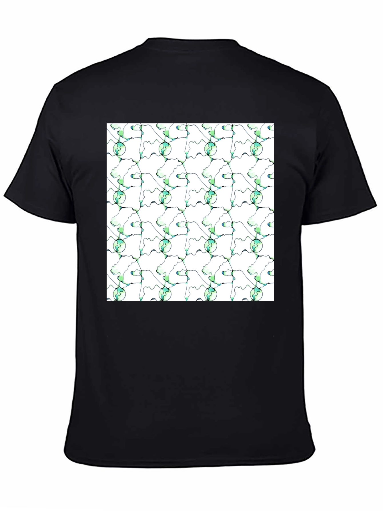 Abstract Green Planet Pattern T-Shirt