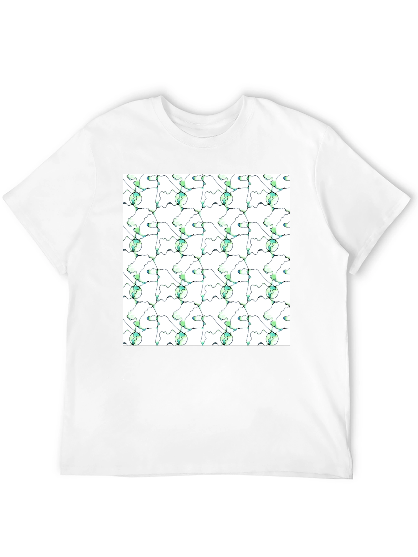Abstract Green Planet Pattern T-Shirt