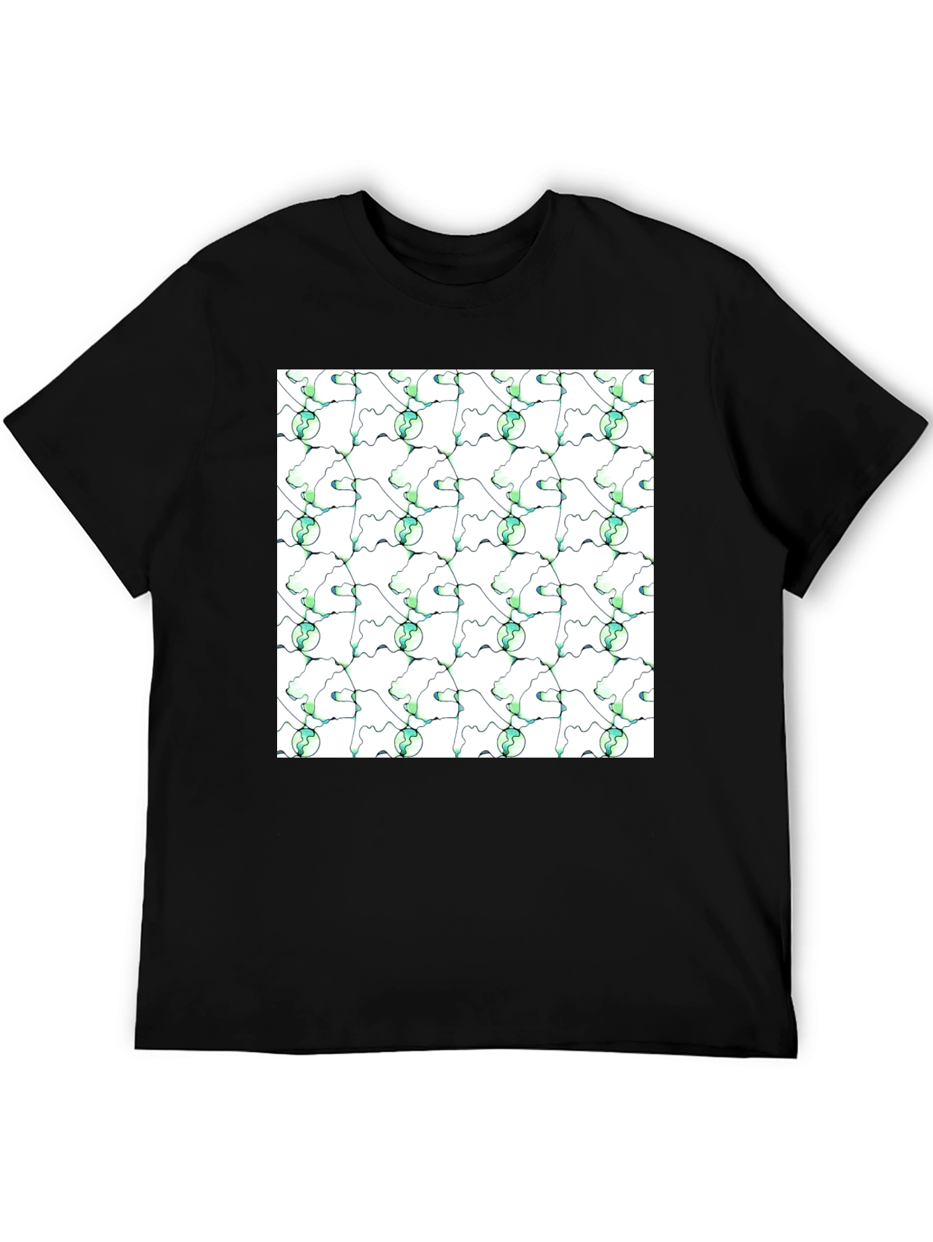 Abstract Green Planet Pattern T-Shirt
