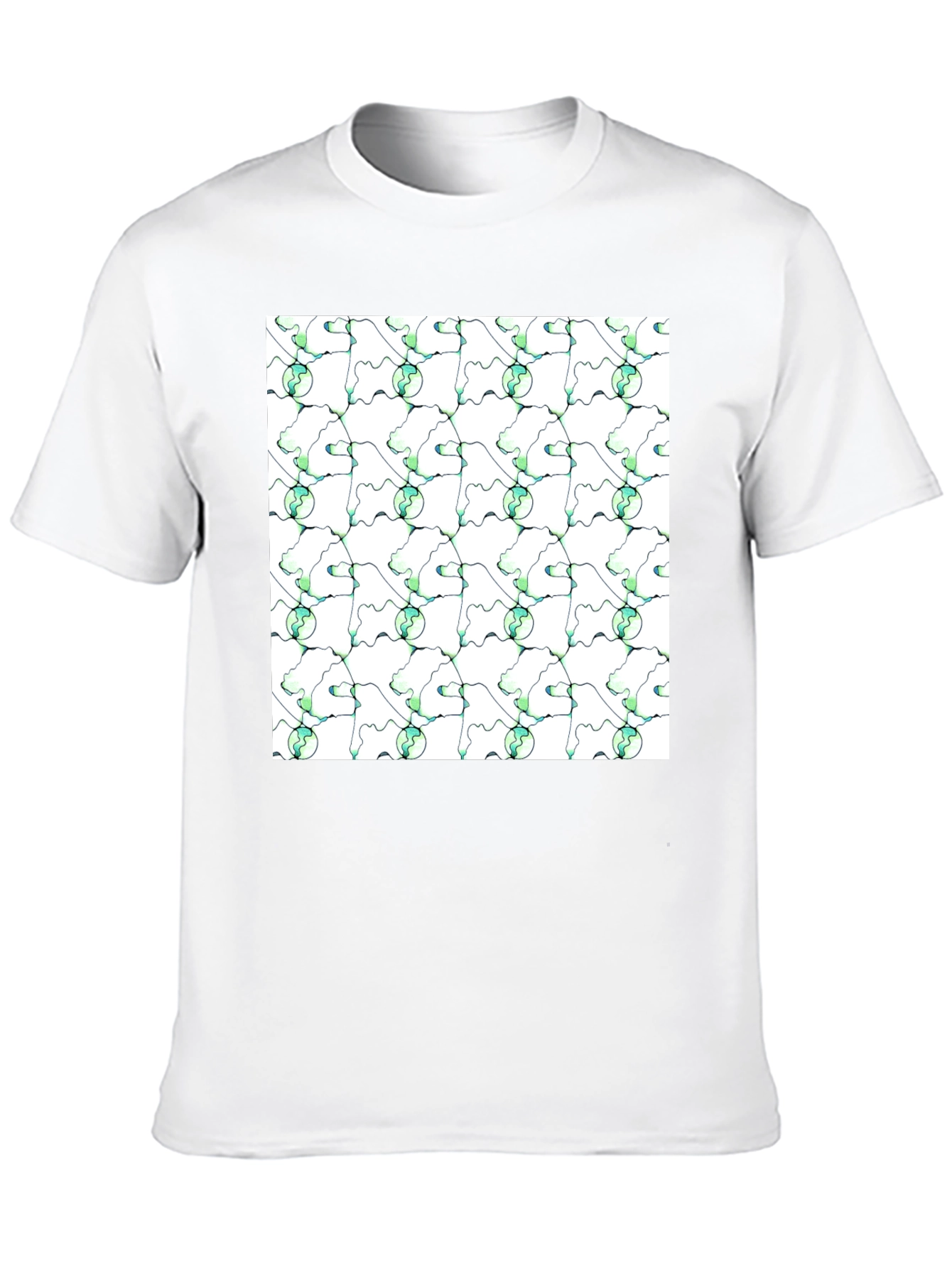 Abstract Green Planet Pattern T-Shirt