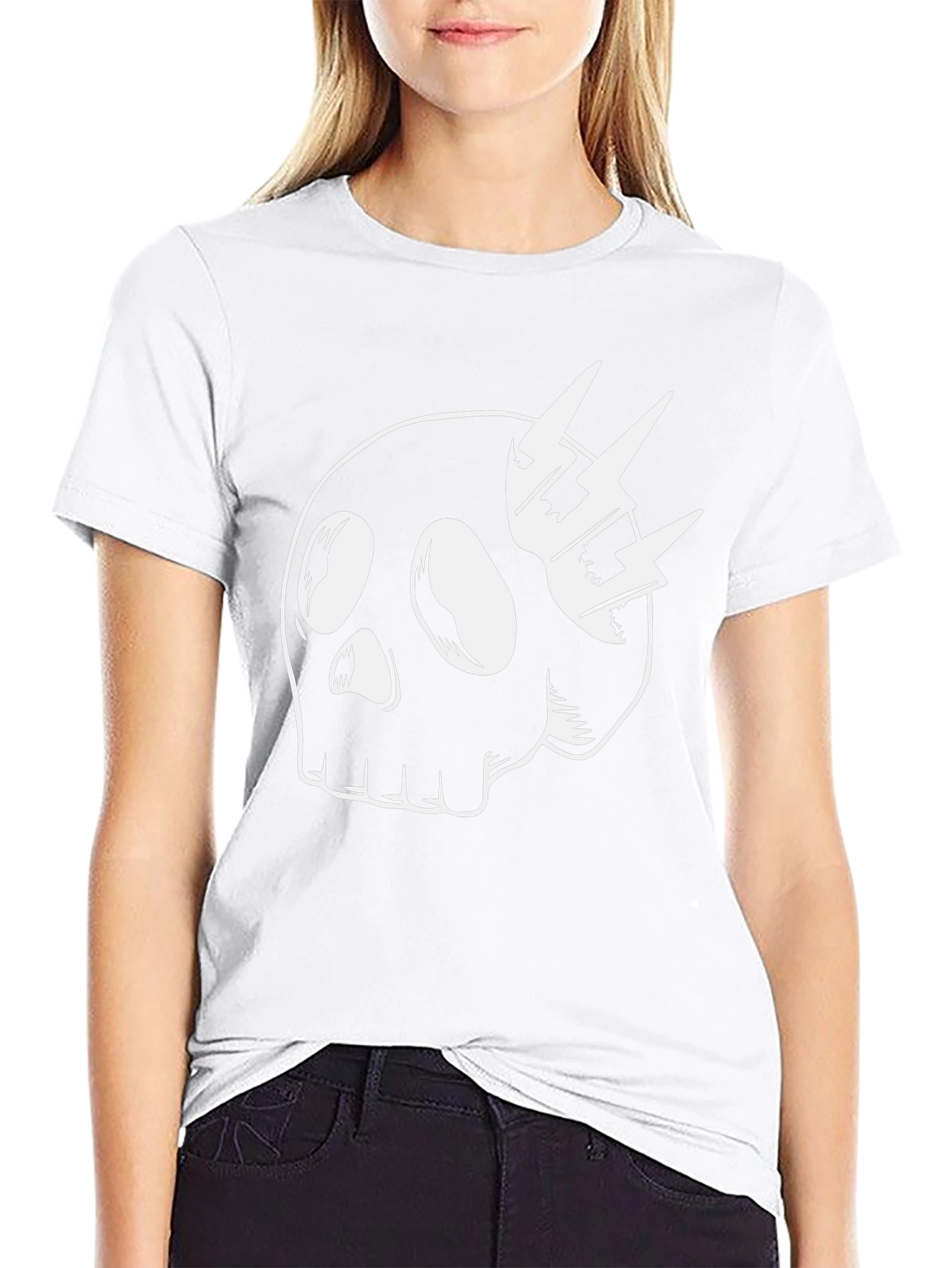 Skull & Lightning Bolt Graphic T-Shirt