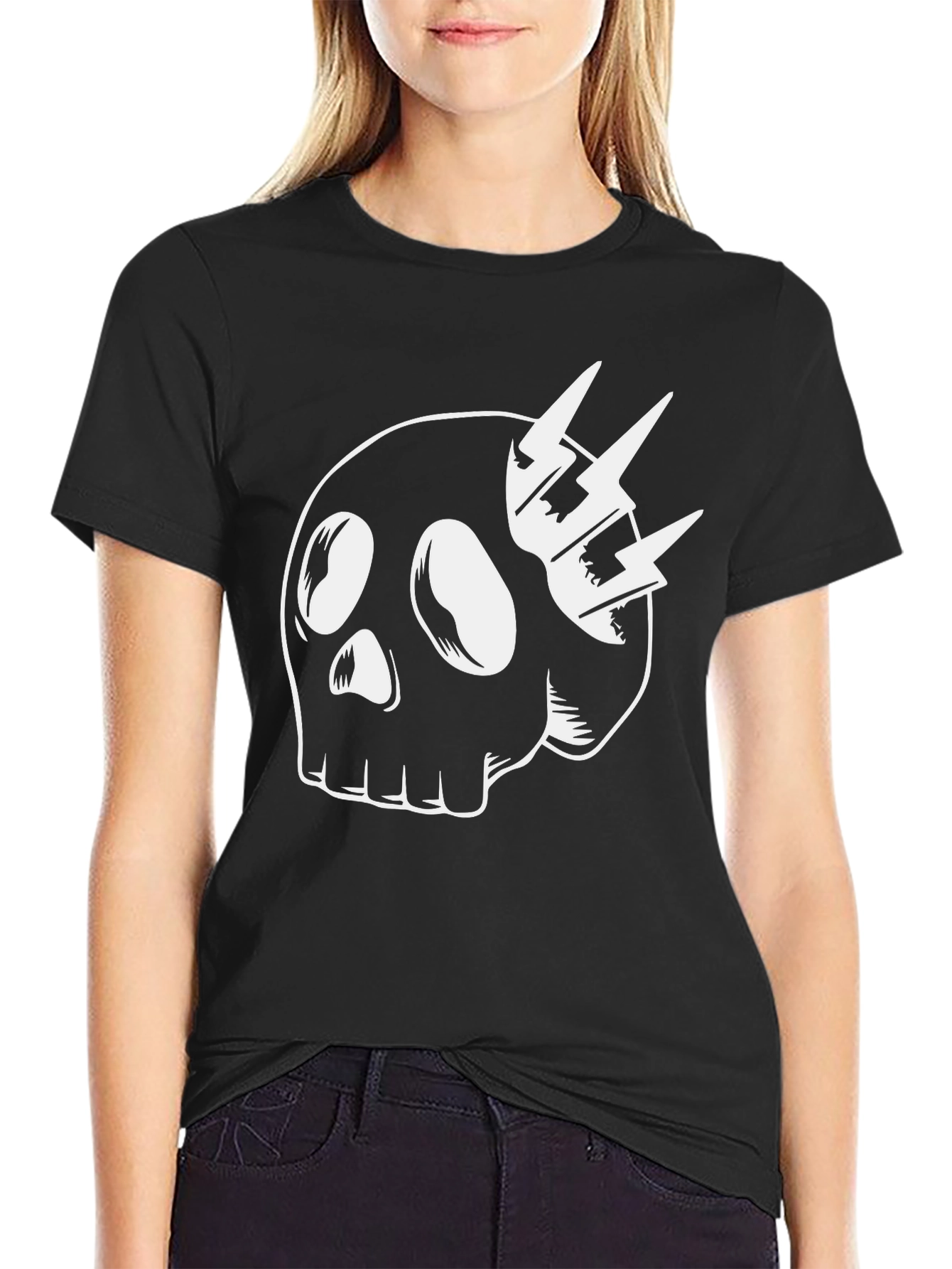 Skull & Lightning Bolt Graphic T-Shirt