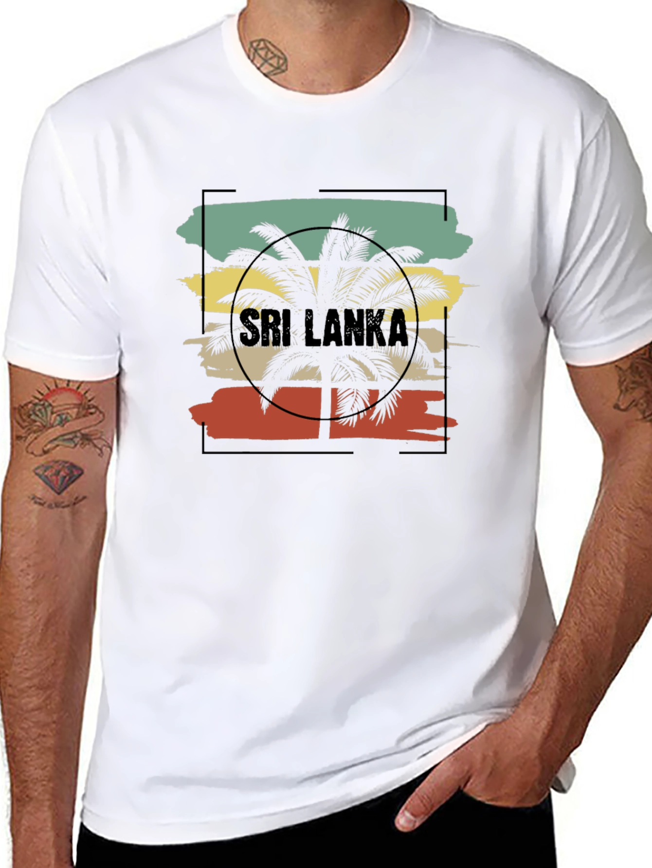 Sri Lanka Palm Tree Graphic Tee - Black