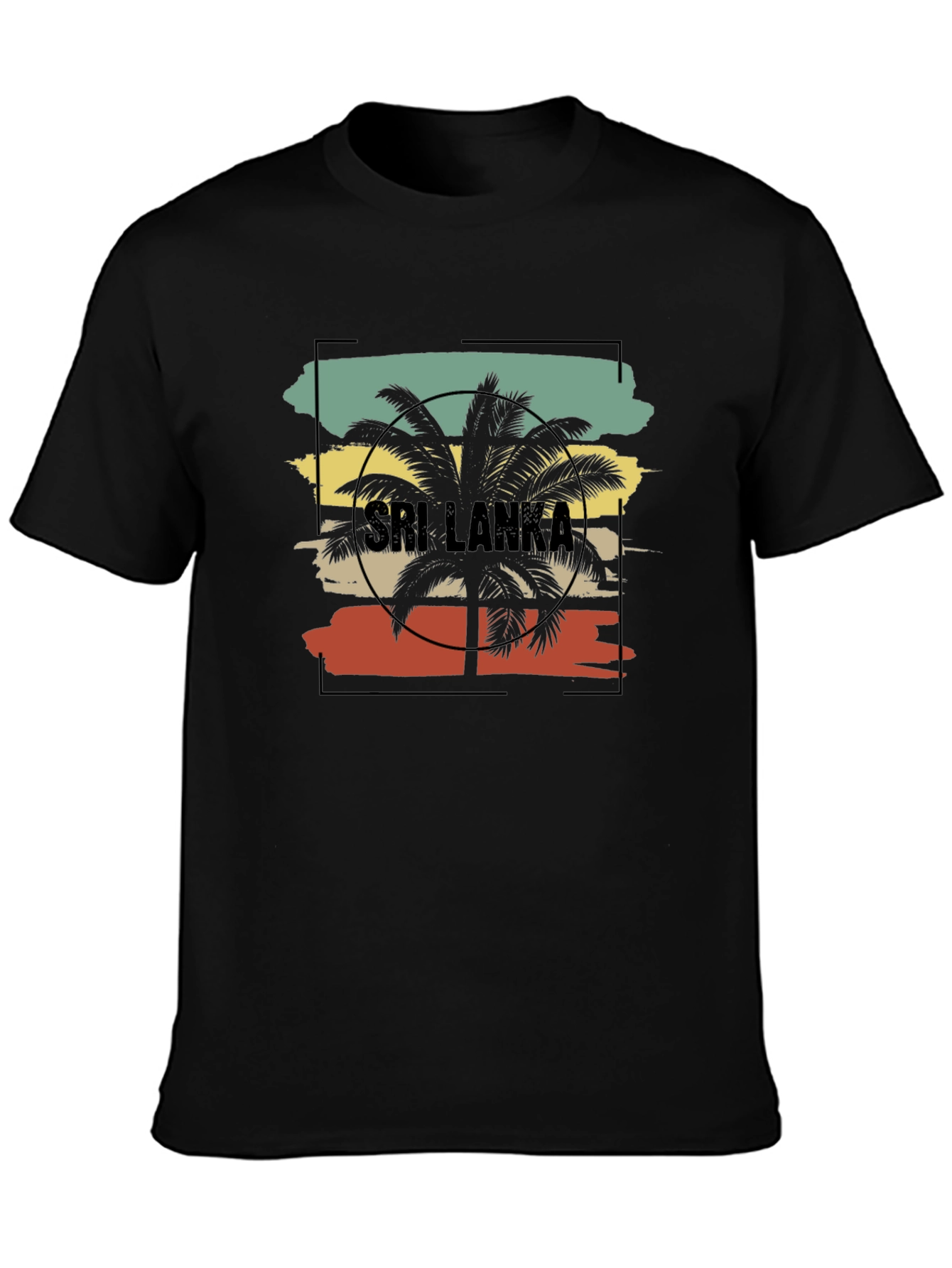 Sri Lanka Palm Tree Graphic Tee - Black