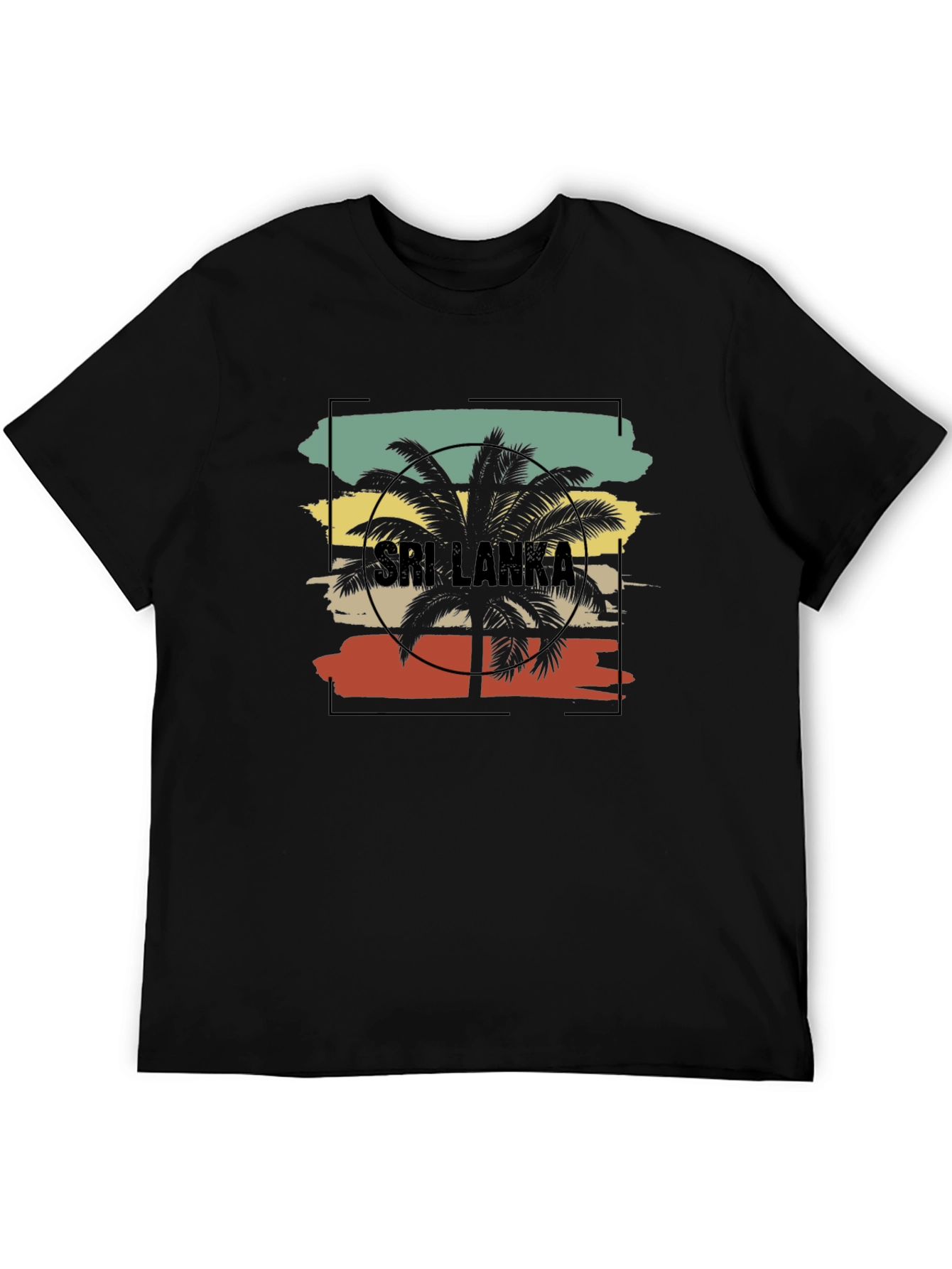 Sri Lanka Palm Tree Graphic Tee - Black
