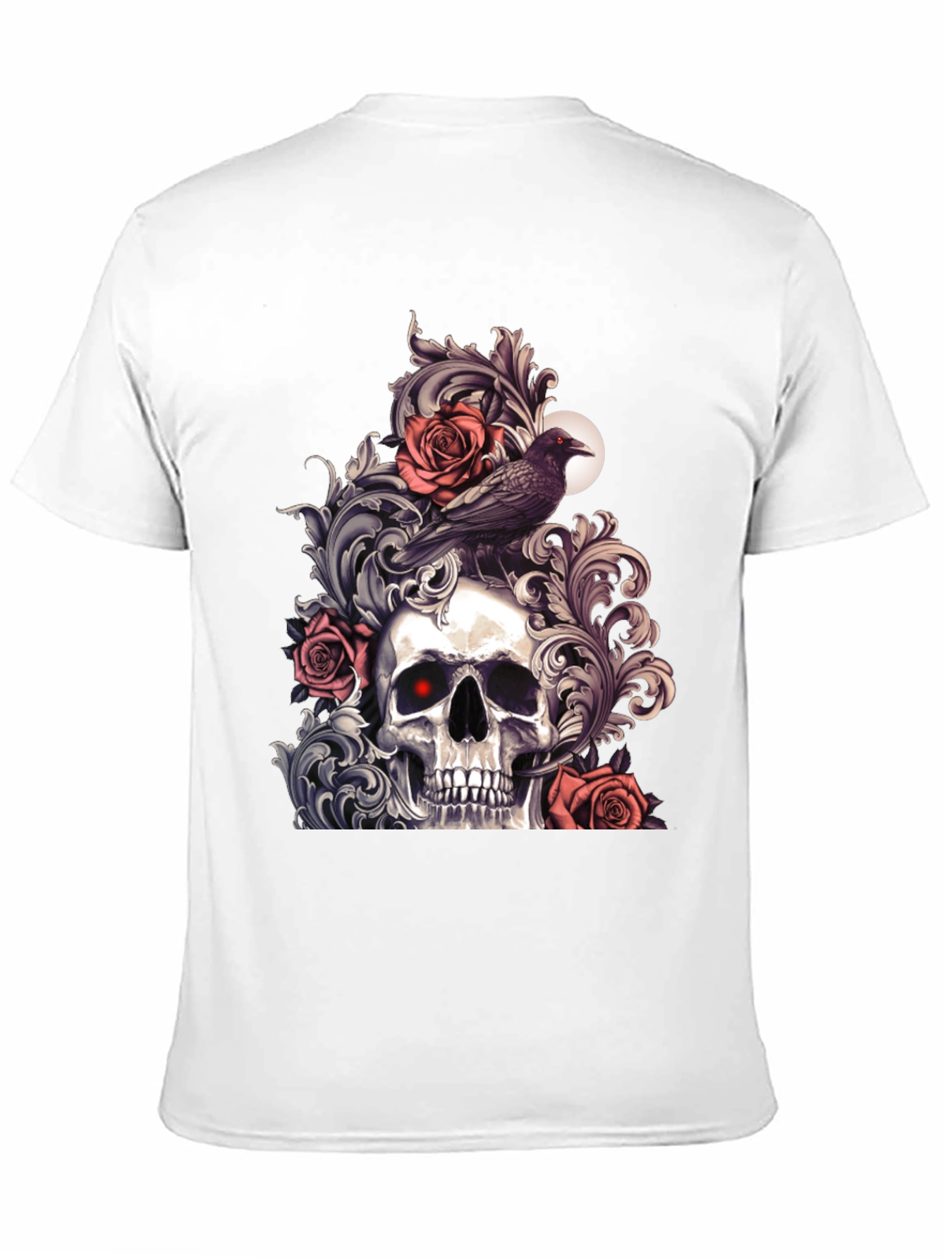 Skull & Raven Graphic Tee - Gothic Style