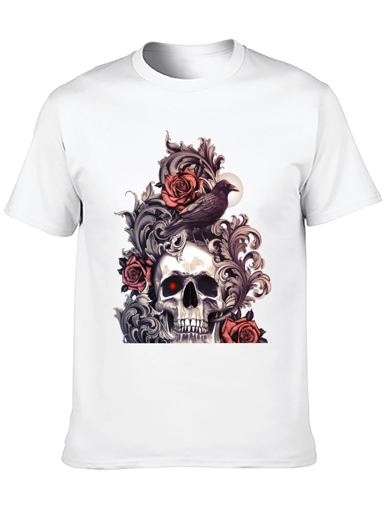 Skull & Raven Graphic Tee - Gothic Style