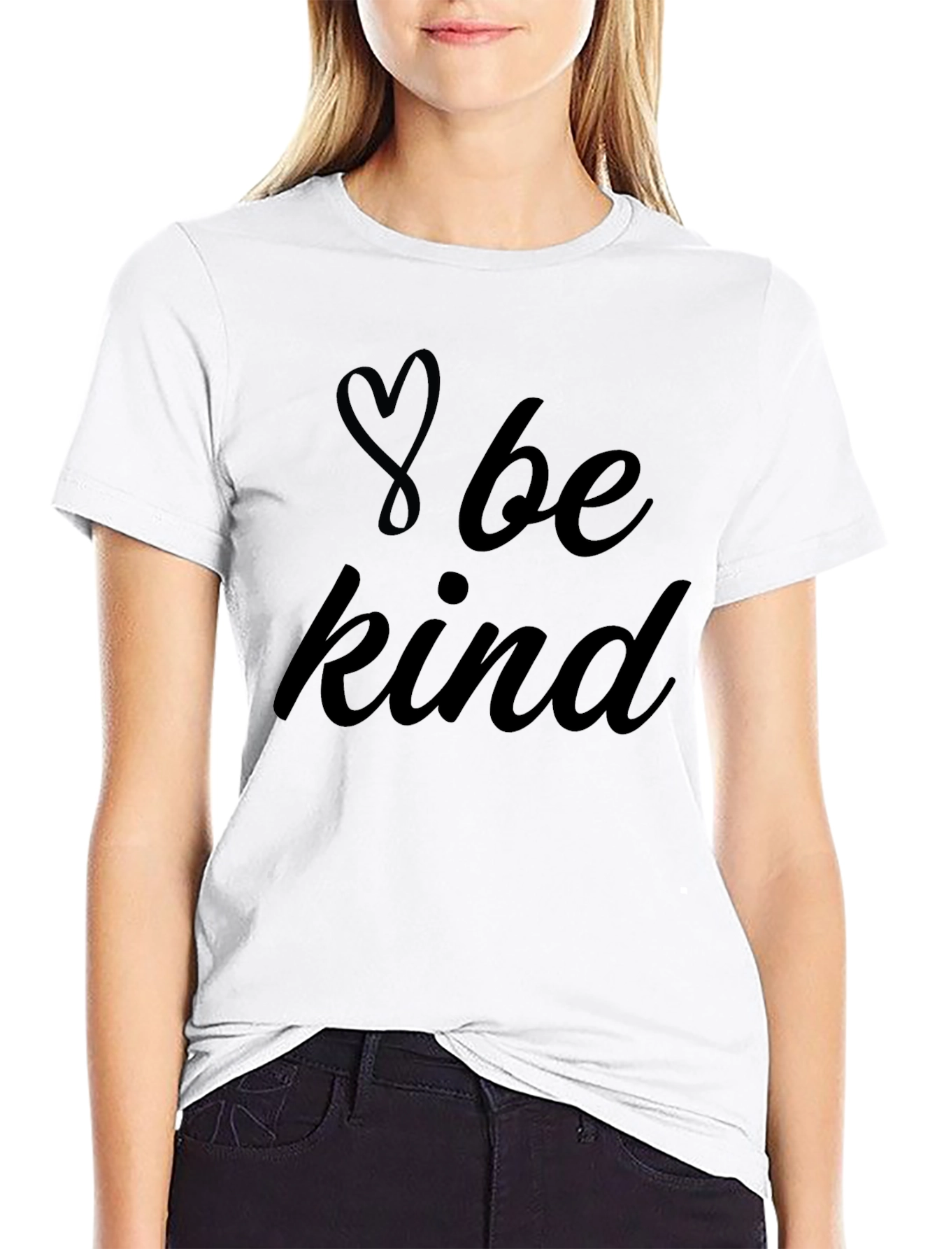 Be Kind Heart Graphic Tee - Black