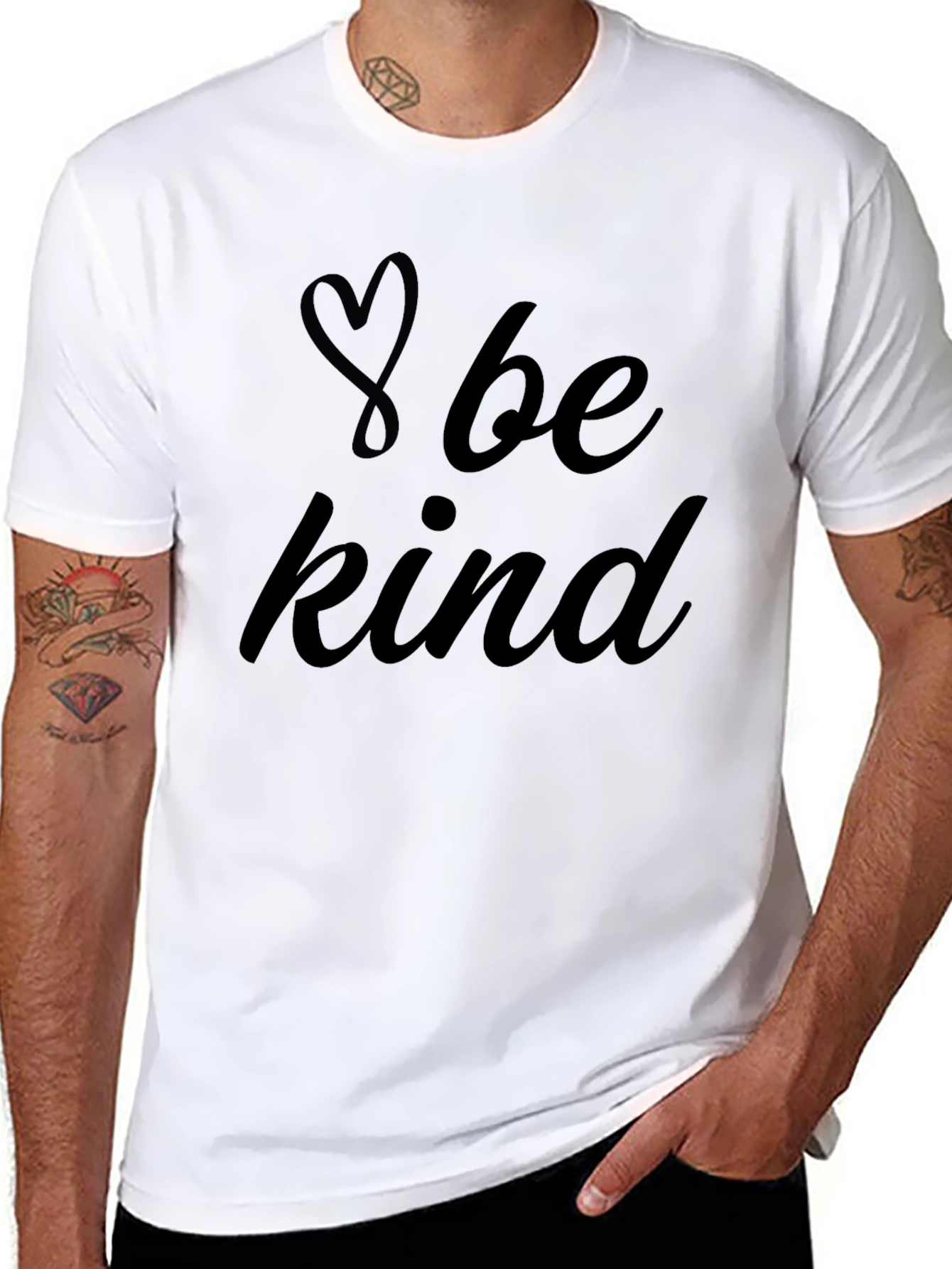 Be Kind Heart Graphic Tee - Black