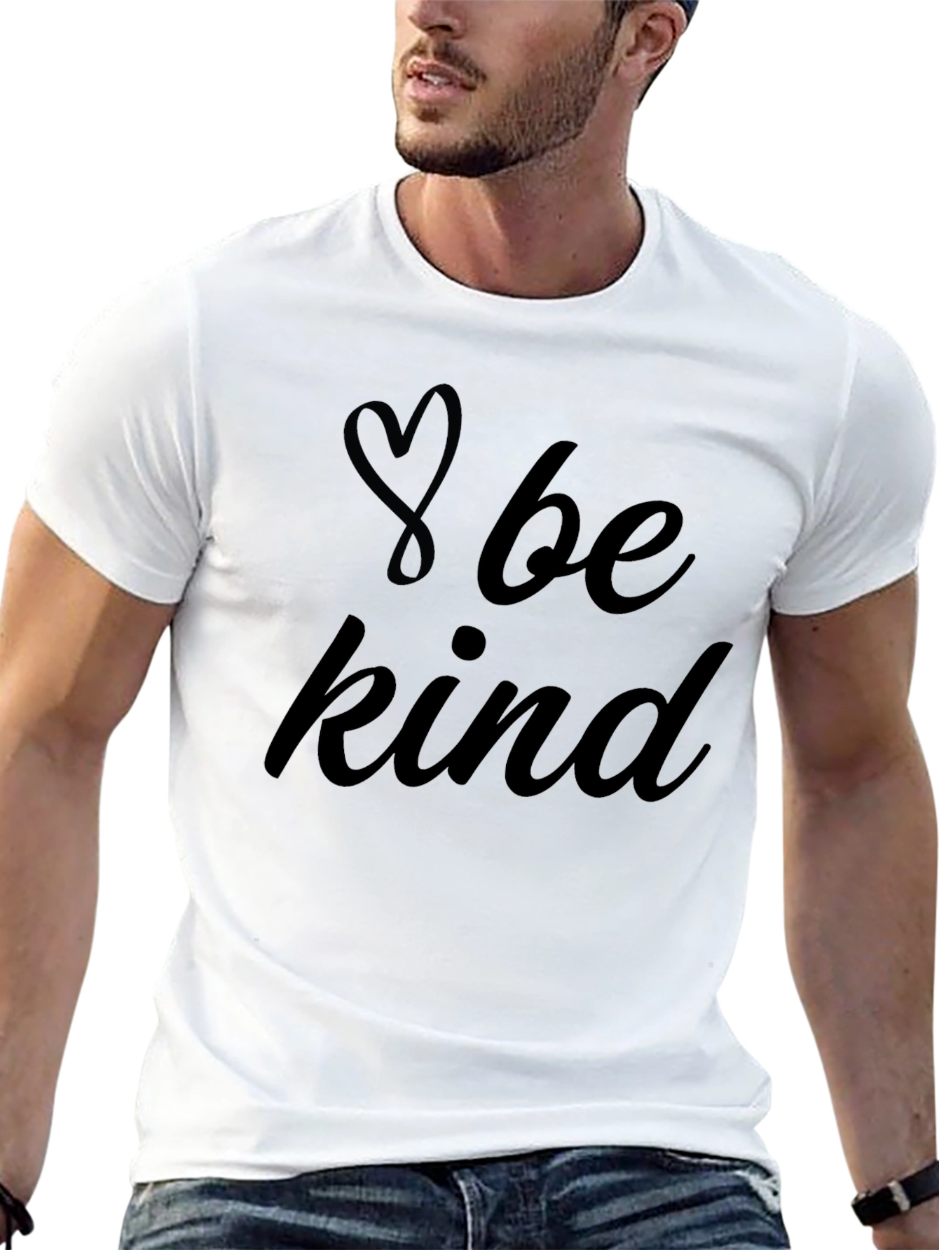 Be Kind Heart Graphic Tee - Black