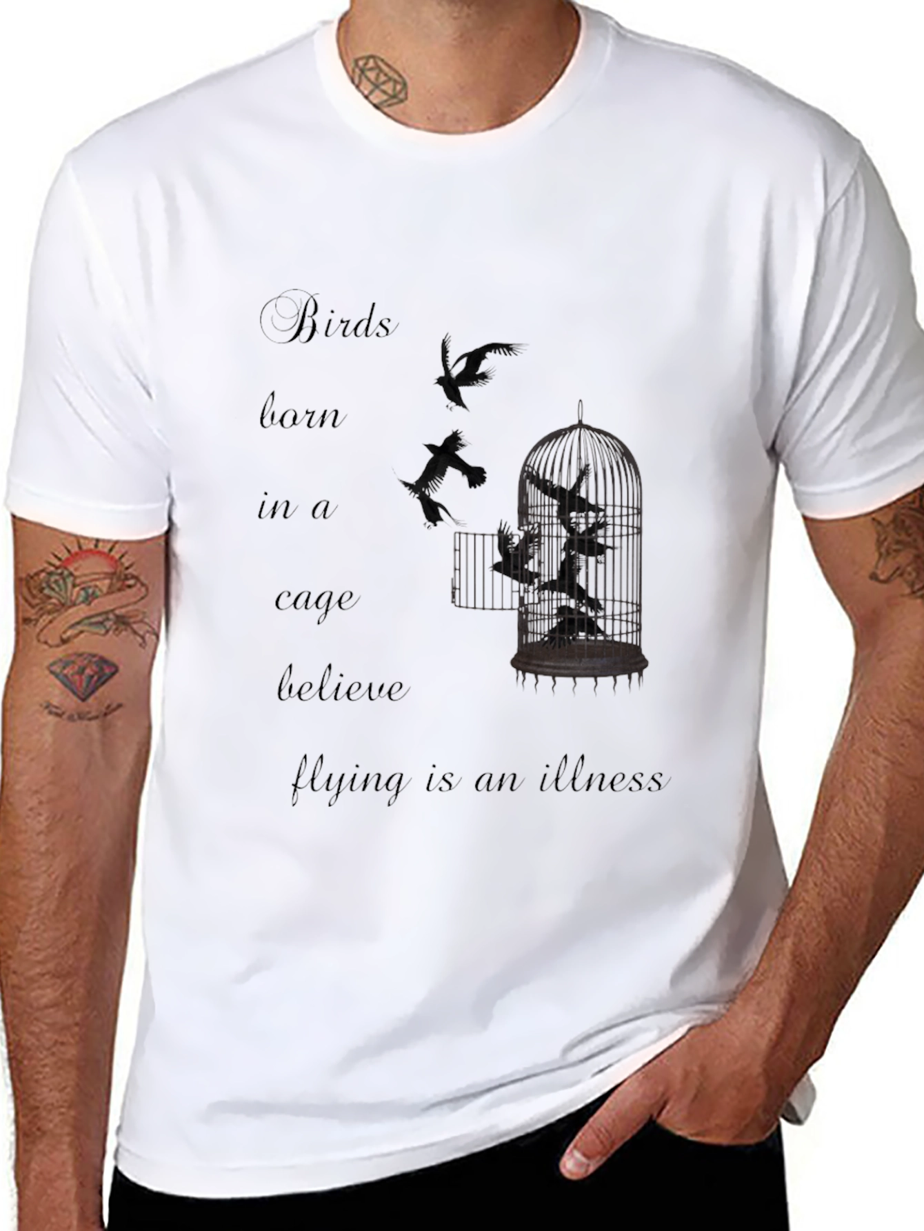 Birds Born in a Cage Graphic T-Shirt
