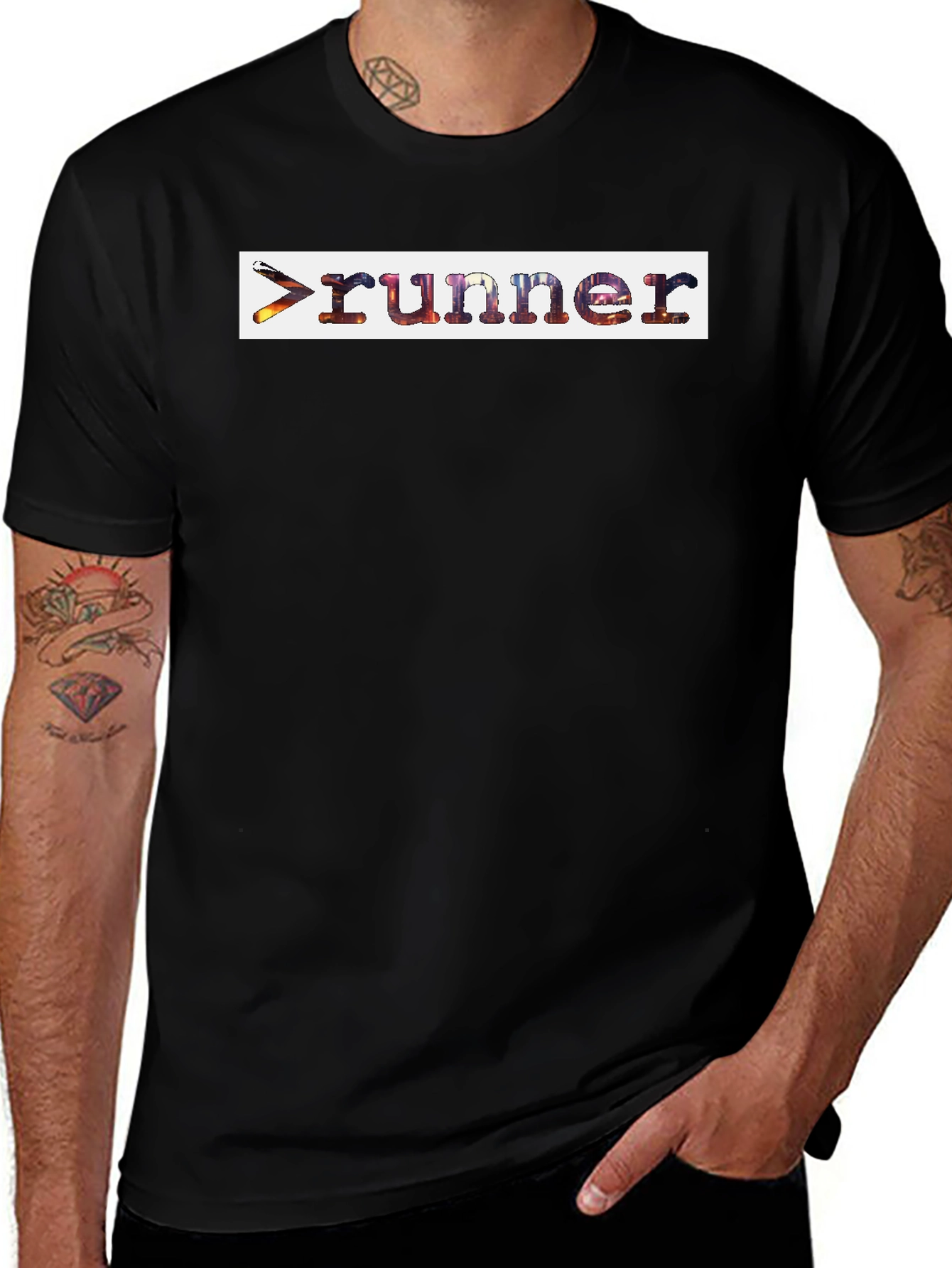 Runner Graphic T-Shirt - Black