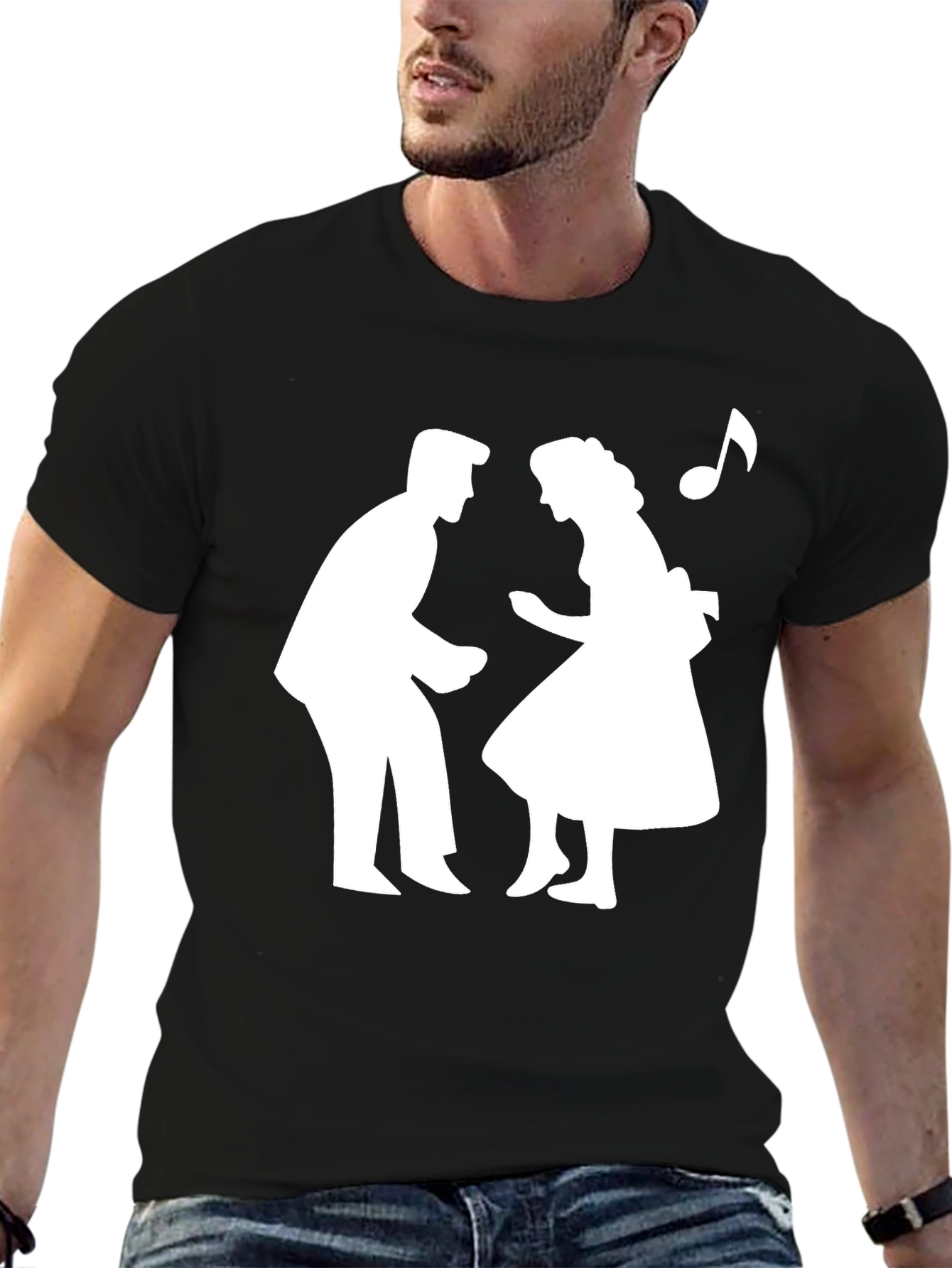 Retro Dance T-Shirt - Black Cotton Tee