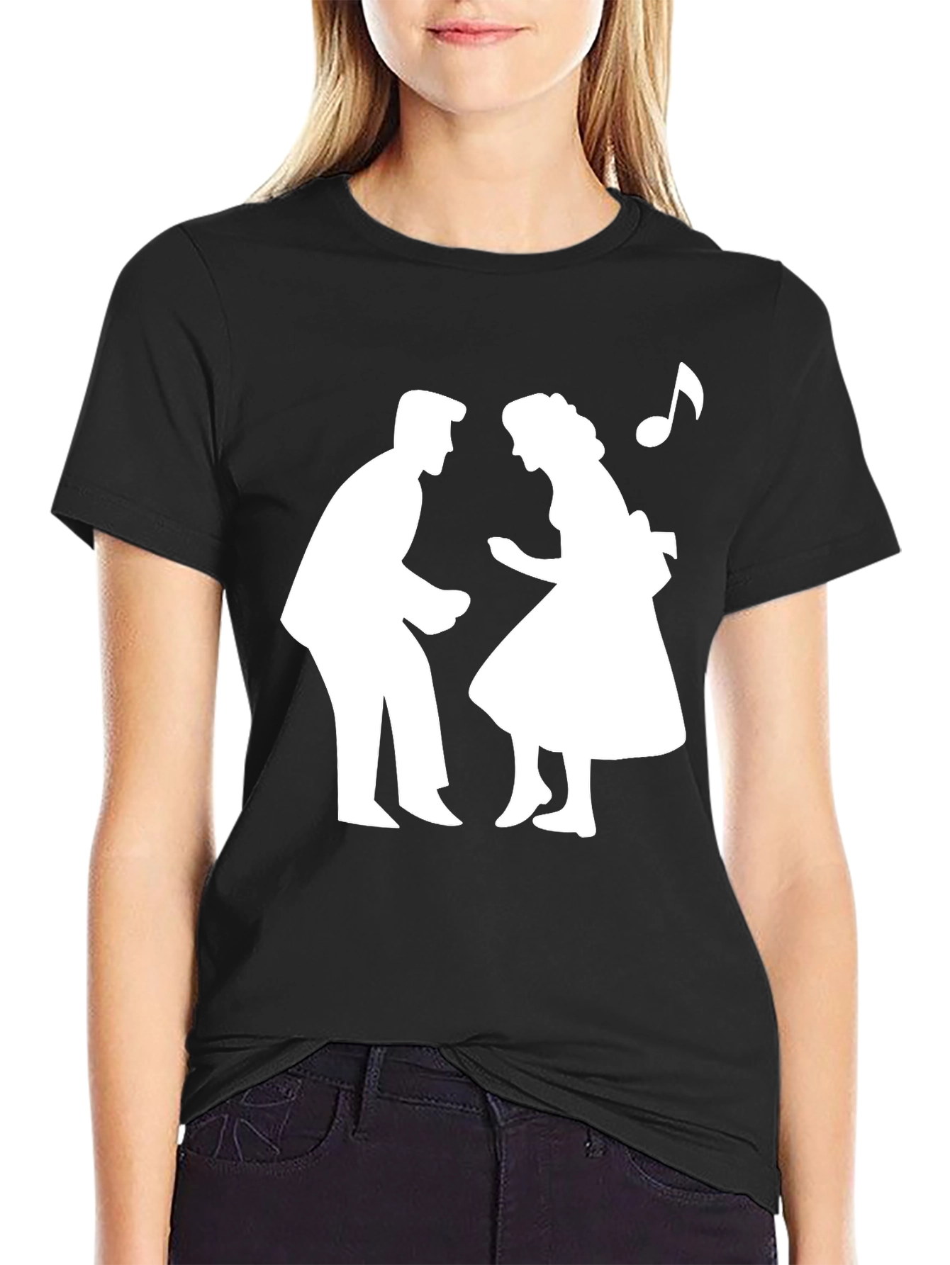 Retro Dance T-Shirt - Black Cotton Tee