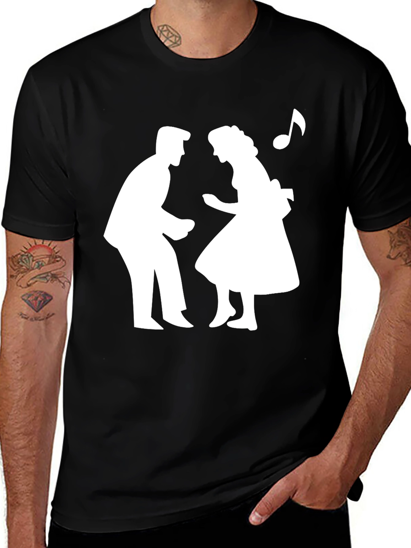 Retro Dance T-Shirt - Black Cotton Tee
