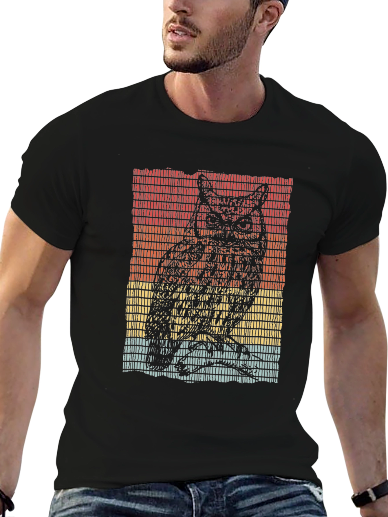 Retro Owl Graphic T-Shirt - Unique Design