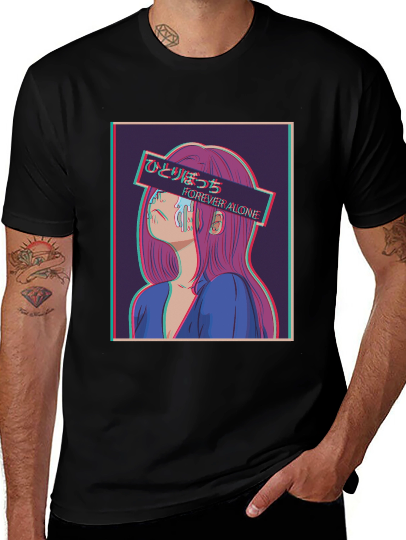 Anime Forever Alone T-Shirt Vaporwave Graphic Tee