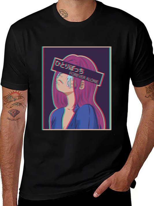 Anime Forever Alone T-Shirt Vaporwave Graphic Tee